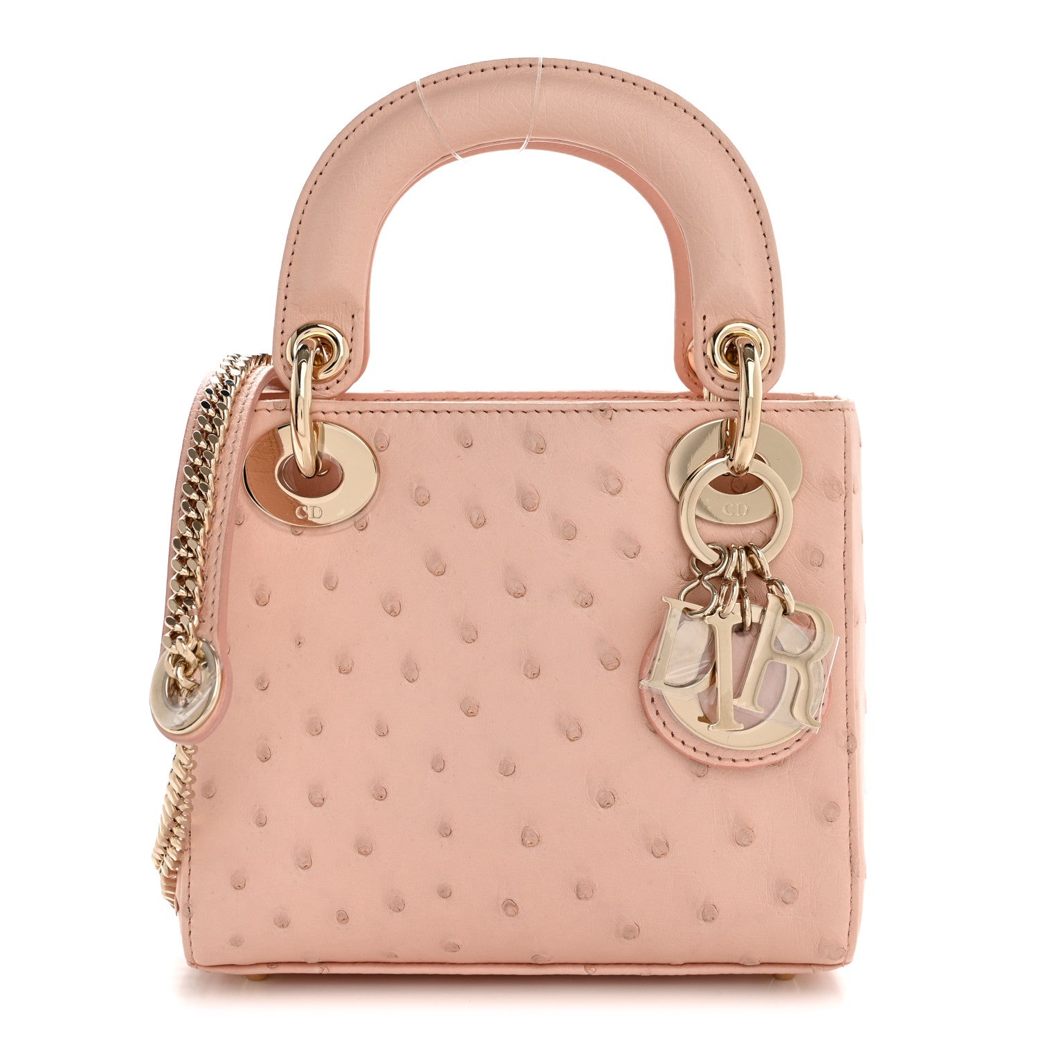 Christian Dior Ostrich Mini Lady Dior Light Pink 1940475