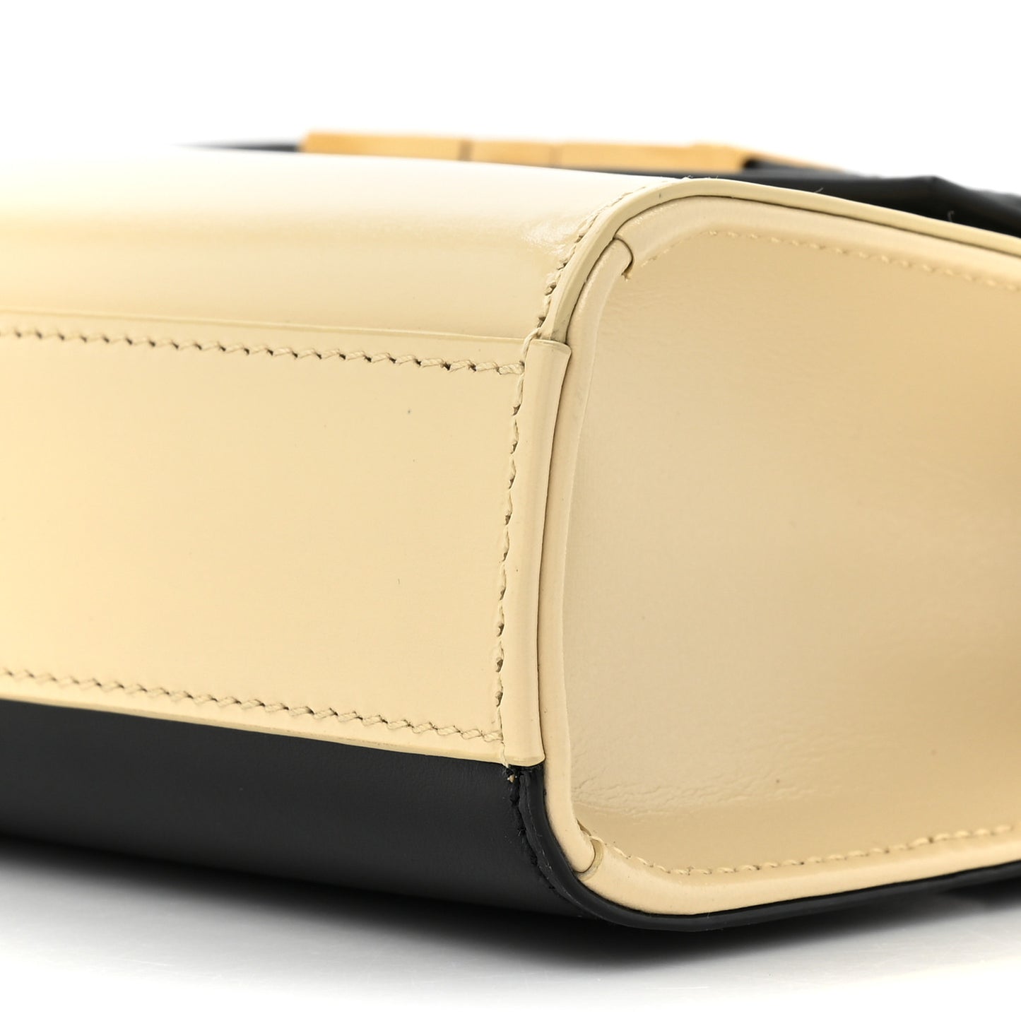 SAINT LAURENT Smooth Calfskin Manhattan Shoulder Bag Black Beige