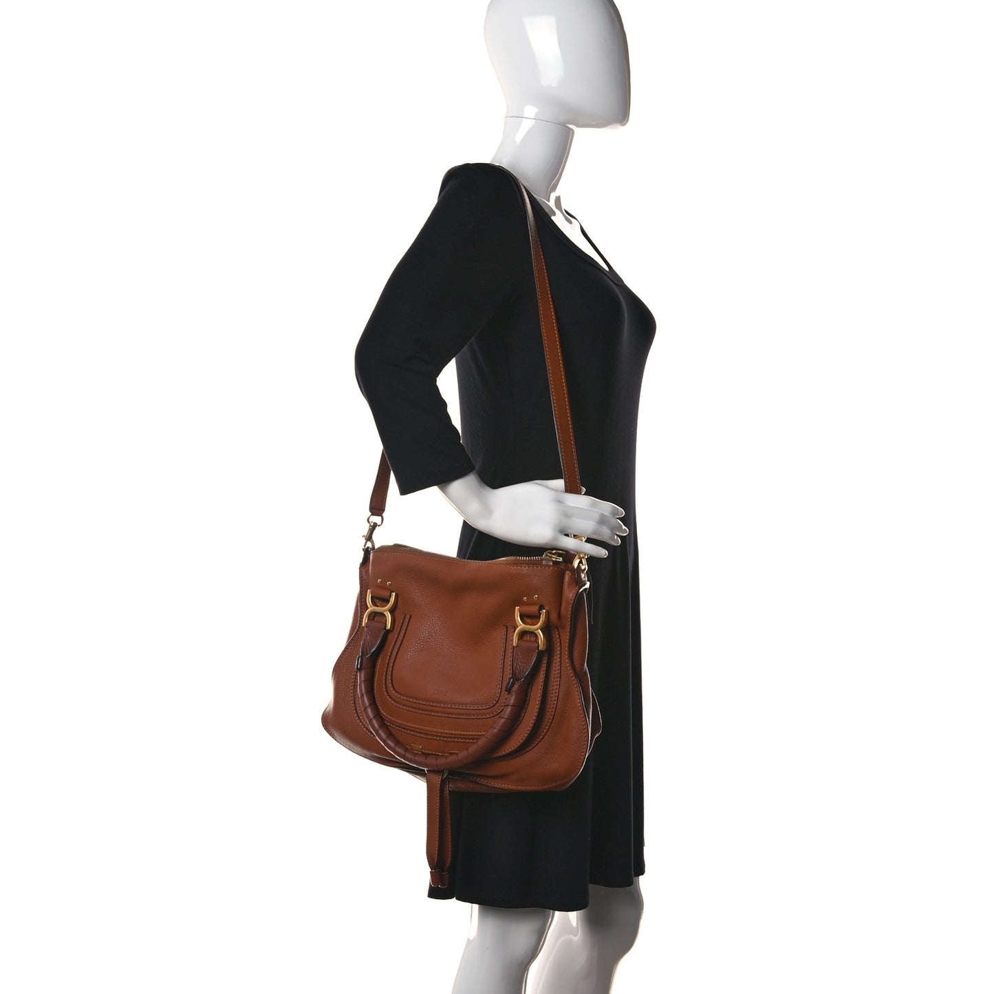Calfskin Medium Marcie Satchel Tan