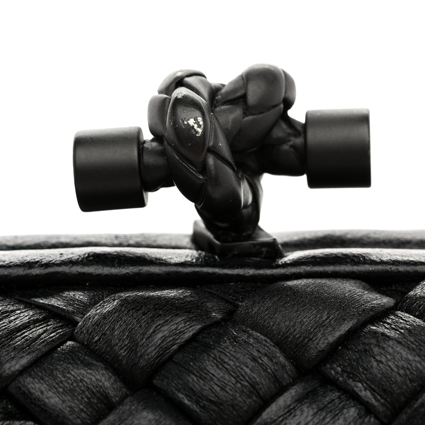 Nappa Intrecciato Knot Clutch Black