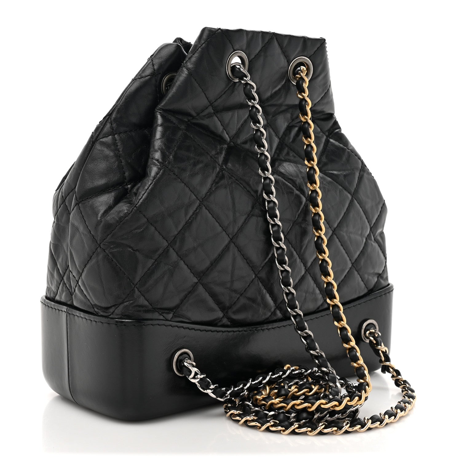 Chanel Aged Calfskin Quilted Small Gabrielle Backpack Black 3 of 12