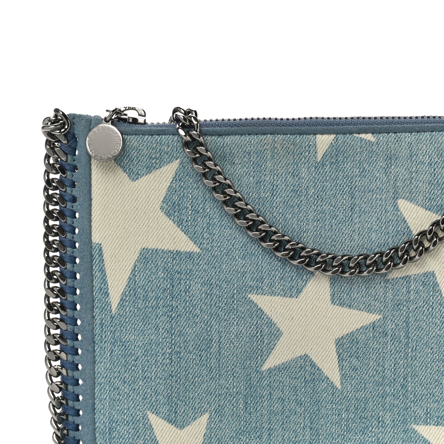 Denim Star Falabella Clutch Blue