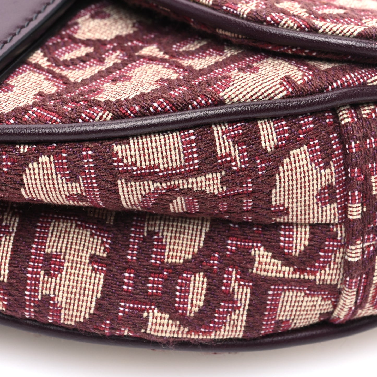 Oblique Mini Saddle Bag Burgundy