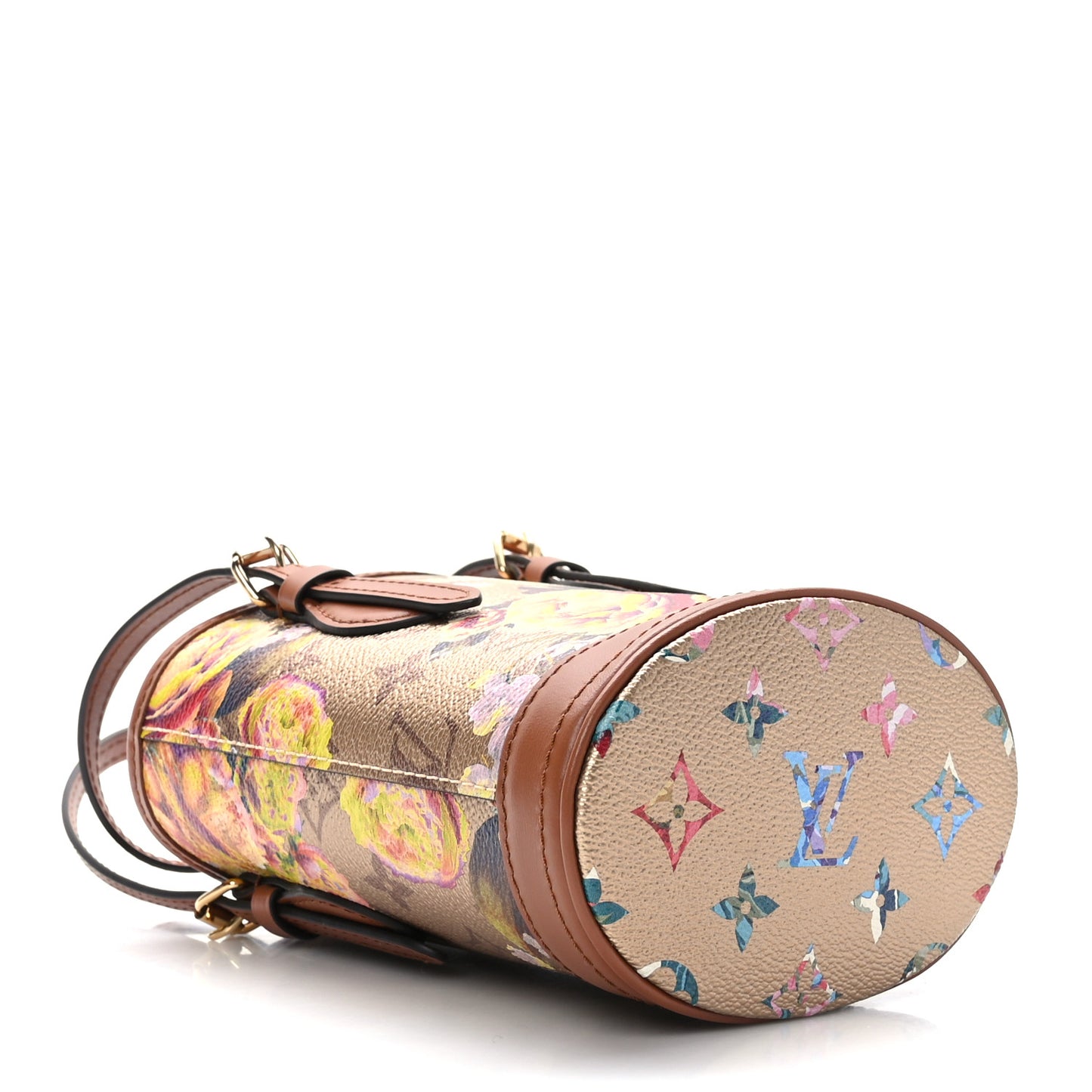 Metallic Monogram LV Garden Nano Bucket Bag Gold