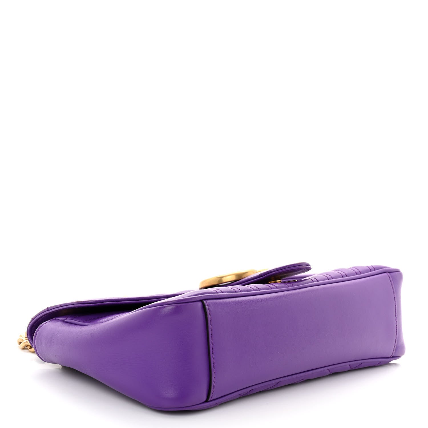 Gucci Calfskin Matelasse Small GG Marmont Shoulder Bag Shine Purple 4 of 11