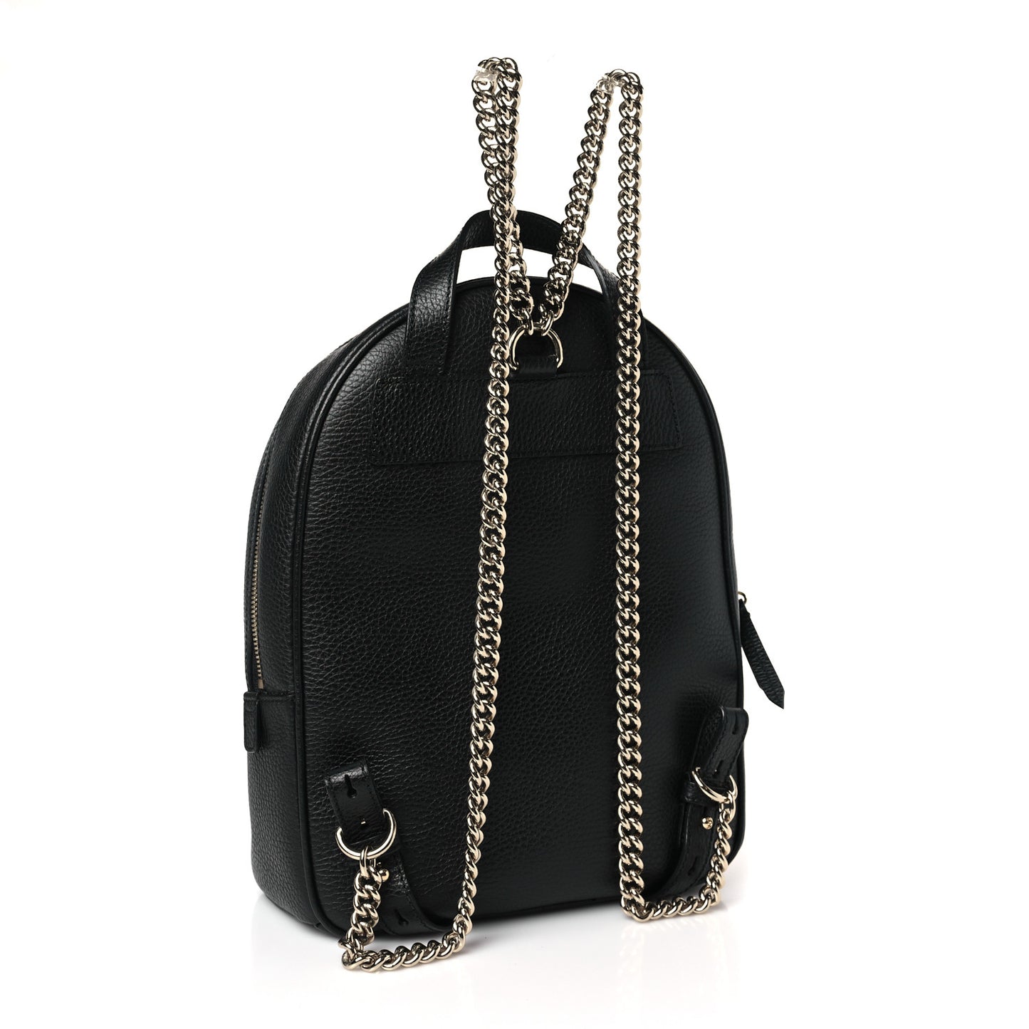 Pebbled Calfskin Soho Chain Backpack Black
