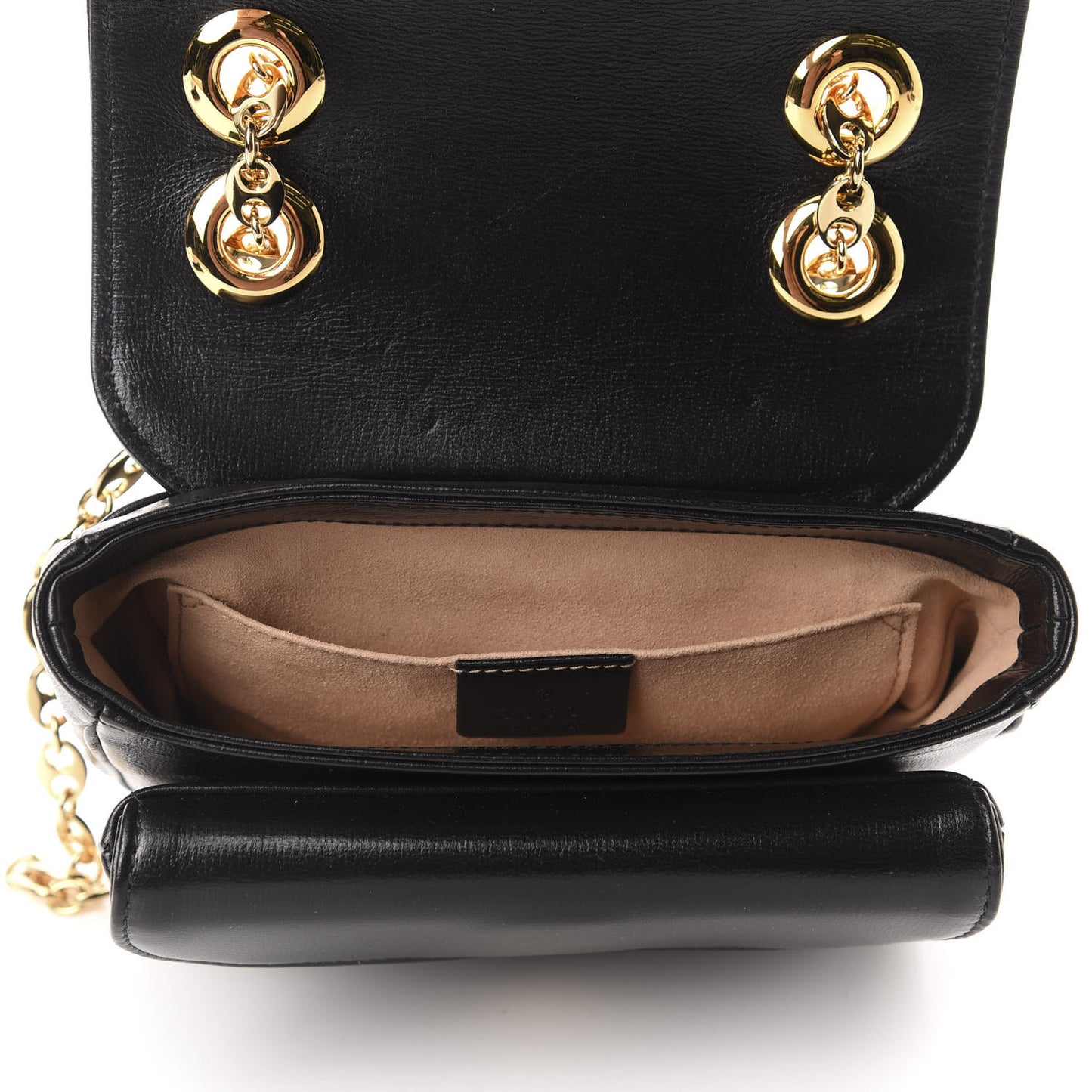 Azalea Calfskin Mini Marina Chain Shoulder Bag Black