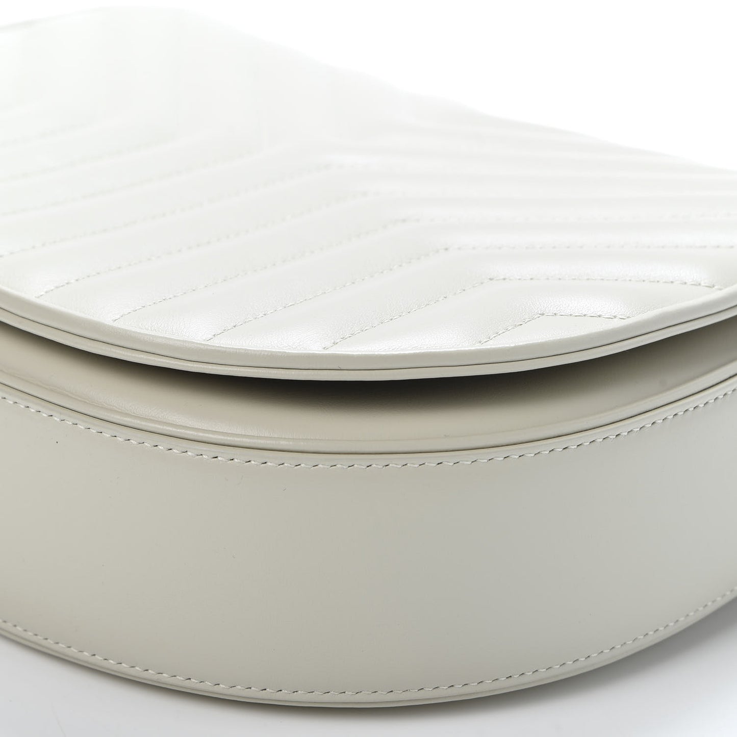 Calfskin Quilted Y Joan Satchel White