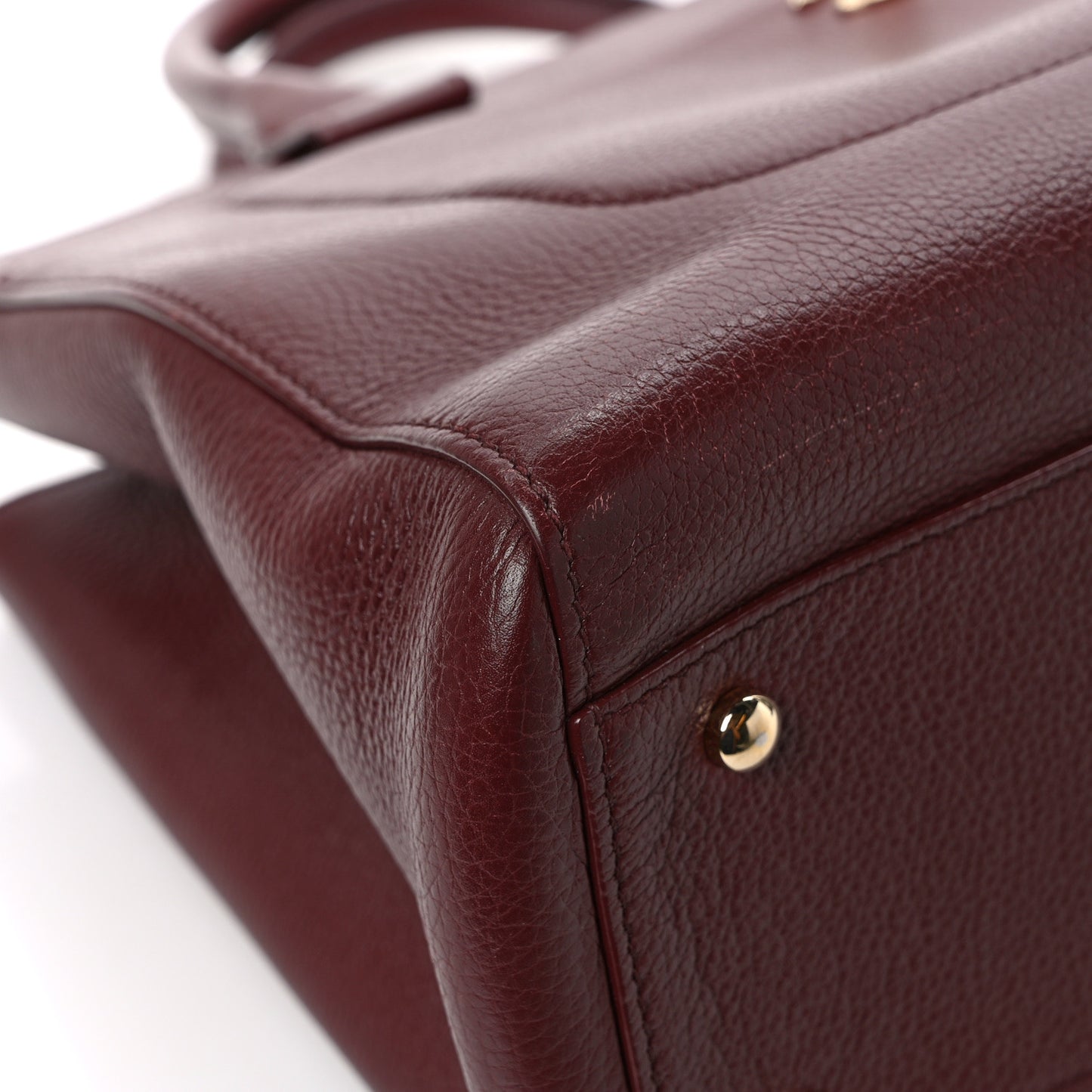 Grained Calfskin Small Neo Executive Shopper Tote Burgundy