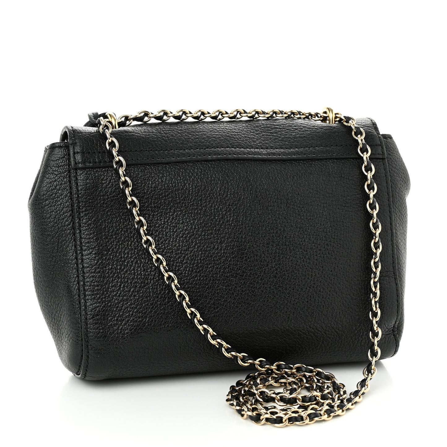 Glossy Goatskin Small Lily Flap Black