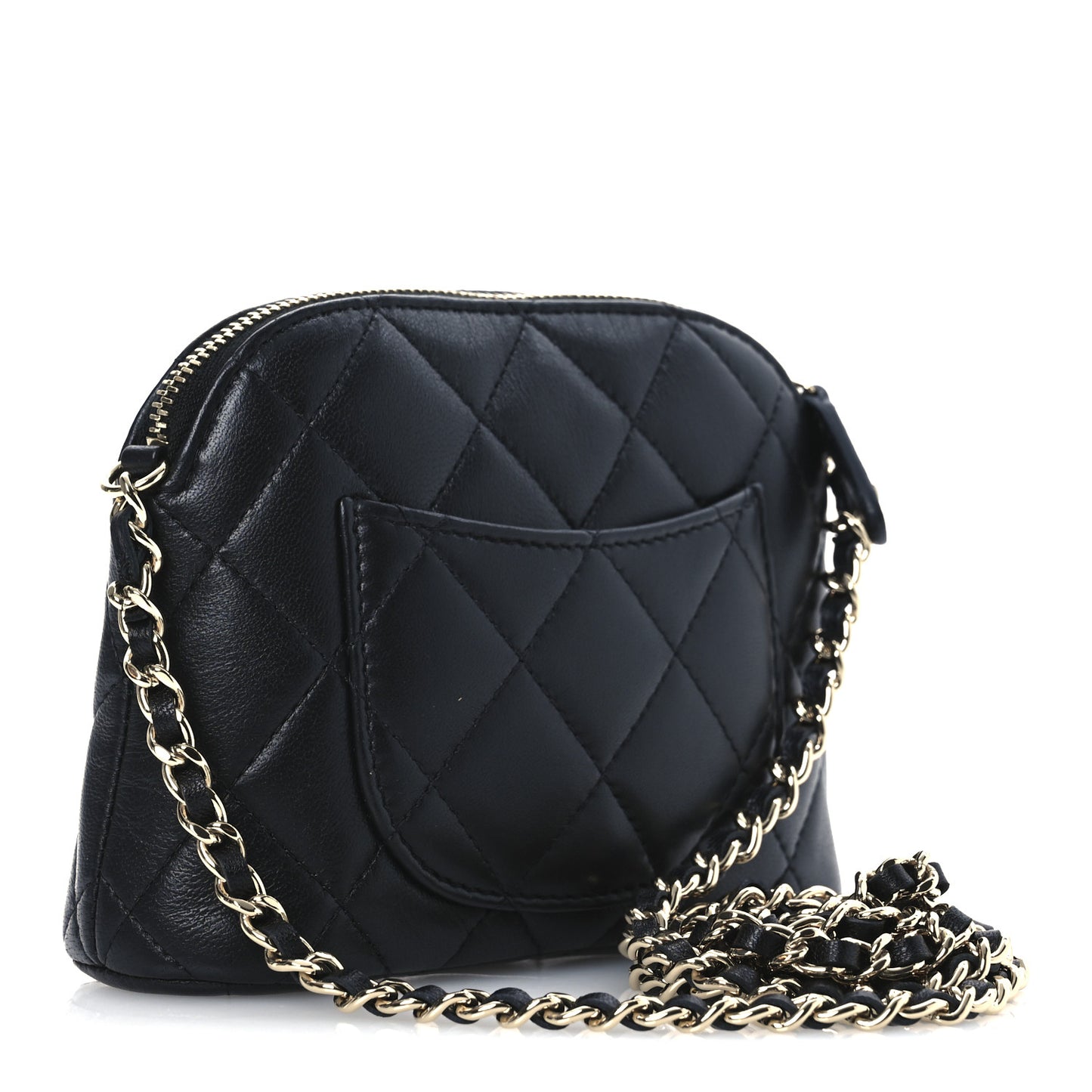 Lambskin Quilted Classic Clutch With Chain Black