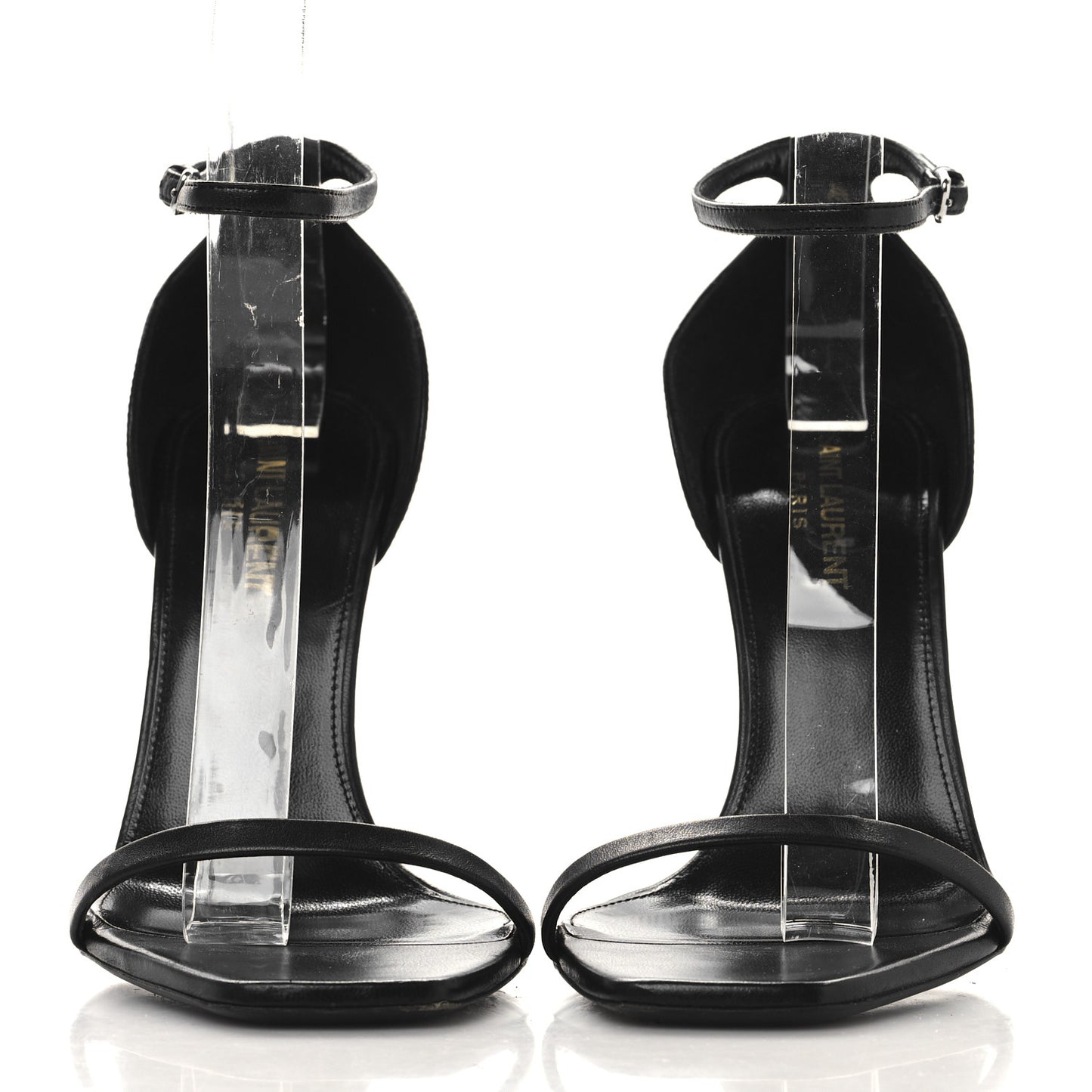 Calfskin Opyum 110 Sandals 38.5 Black Silver