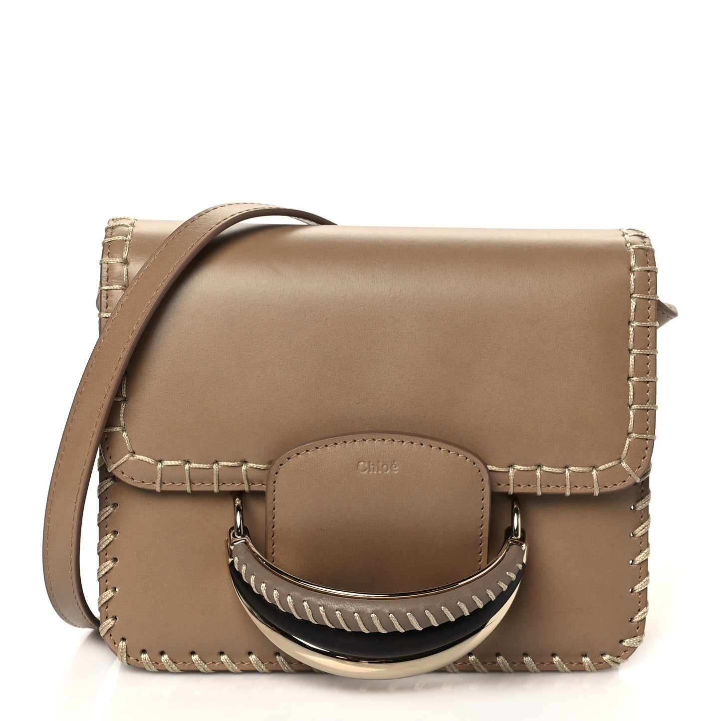 Calfskin Kattie Small Shoulder Bag Greyish Taupe