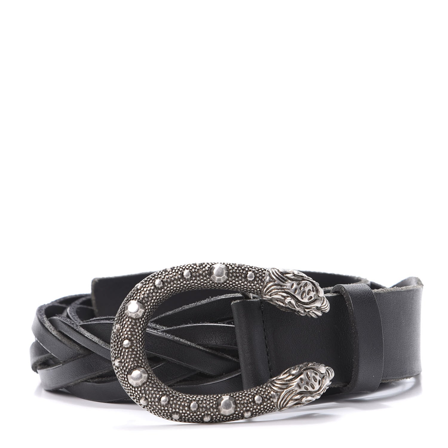 Gucci Calfskin Braided Dionysus Belt 95 38 Black 1 of 6