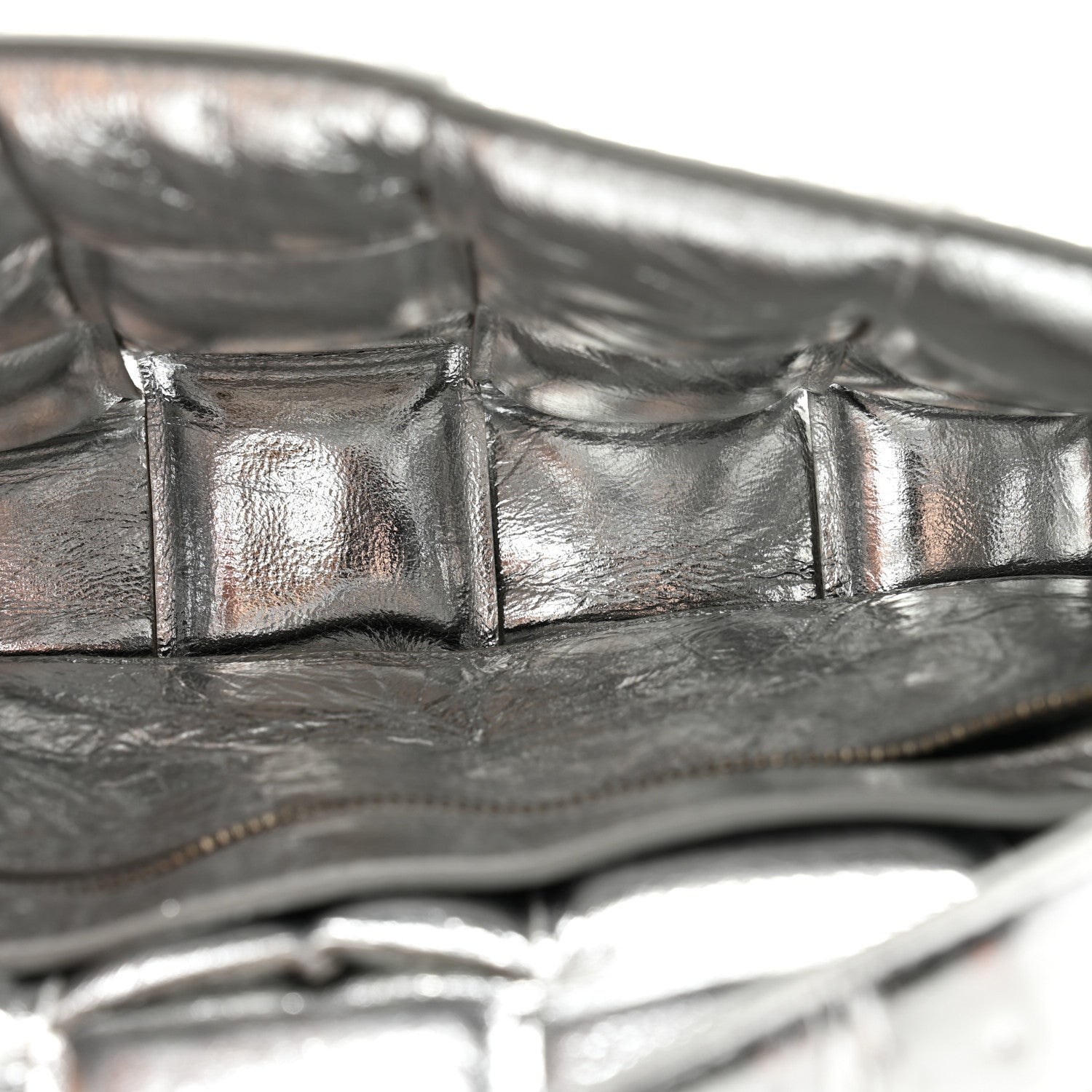 Bottega Veneta Metallic Lambskin Padded Cassette Crossbody Bag Silver 5 of 13