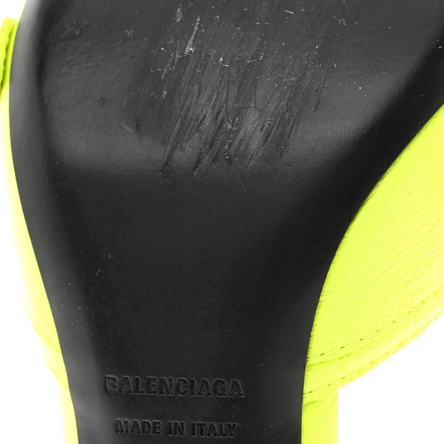 Balenciaga Agneau Arena Cagole 50mm Slide Sandals 39 Fluo Yellow 9 of 13