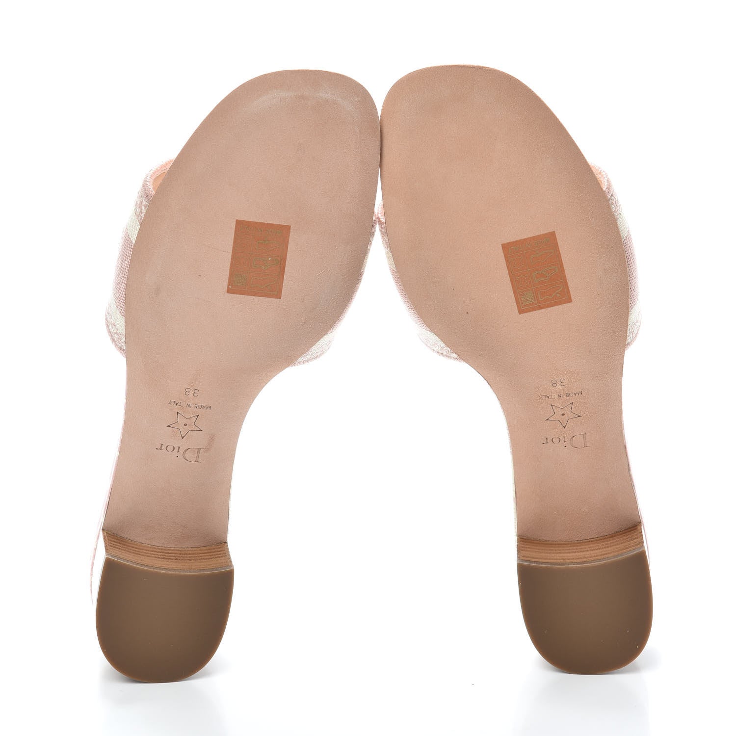 Christian Dior Cotton Toile De Jouy Embroidered Dway 50mm Slide Sandals 38 Light Pink 7 of 7