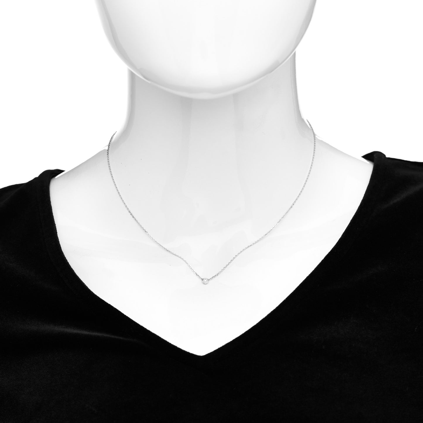 18K White Gold Diamond XS D'Amour Pendant Necklace