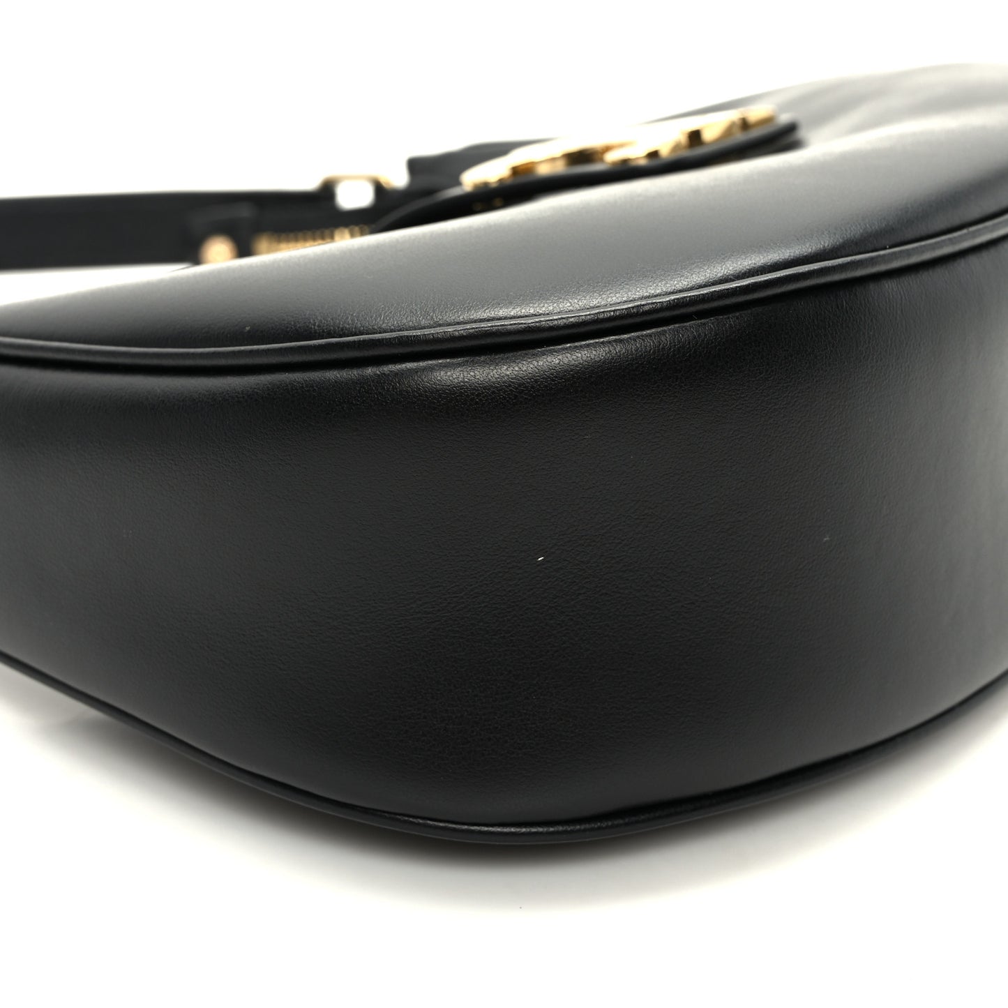 Smooth Calfskin Medium Strap Ava Triomphe Shoulder Bag Black