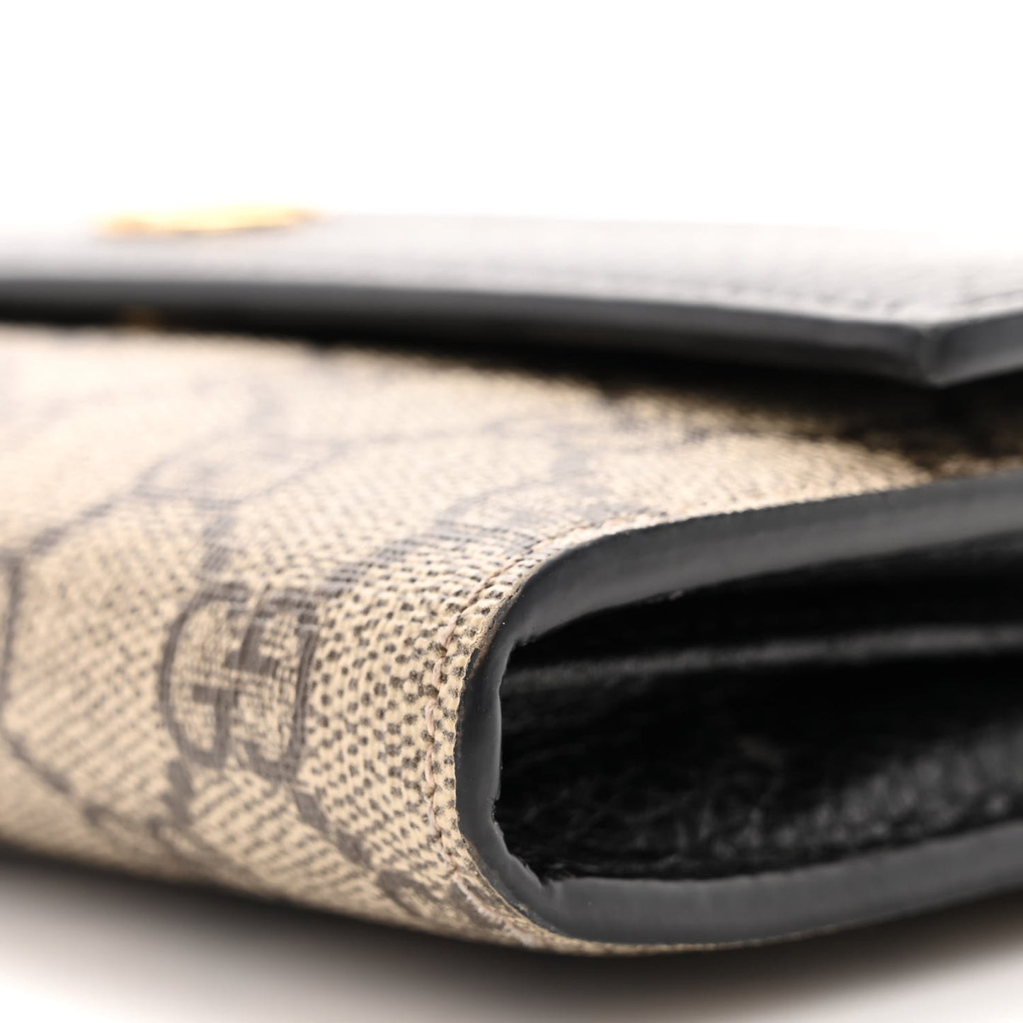 Dollar Calfskin GG Supreme Monogram Petite GG Marmont Wallet Chain Bag Black Beige Ebony