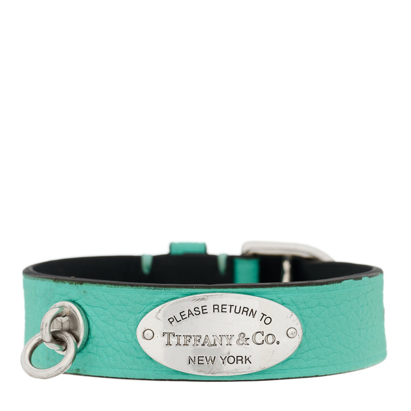Sterling Silver Leather Return to Tiffany Single Wrap Bracelet Blue