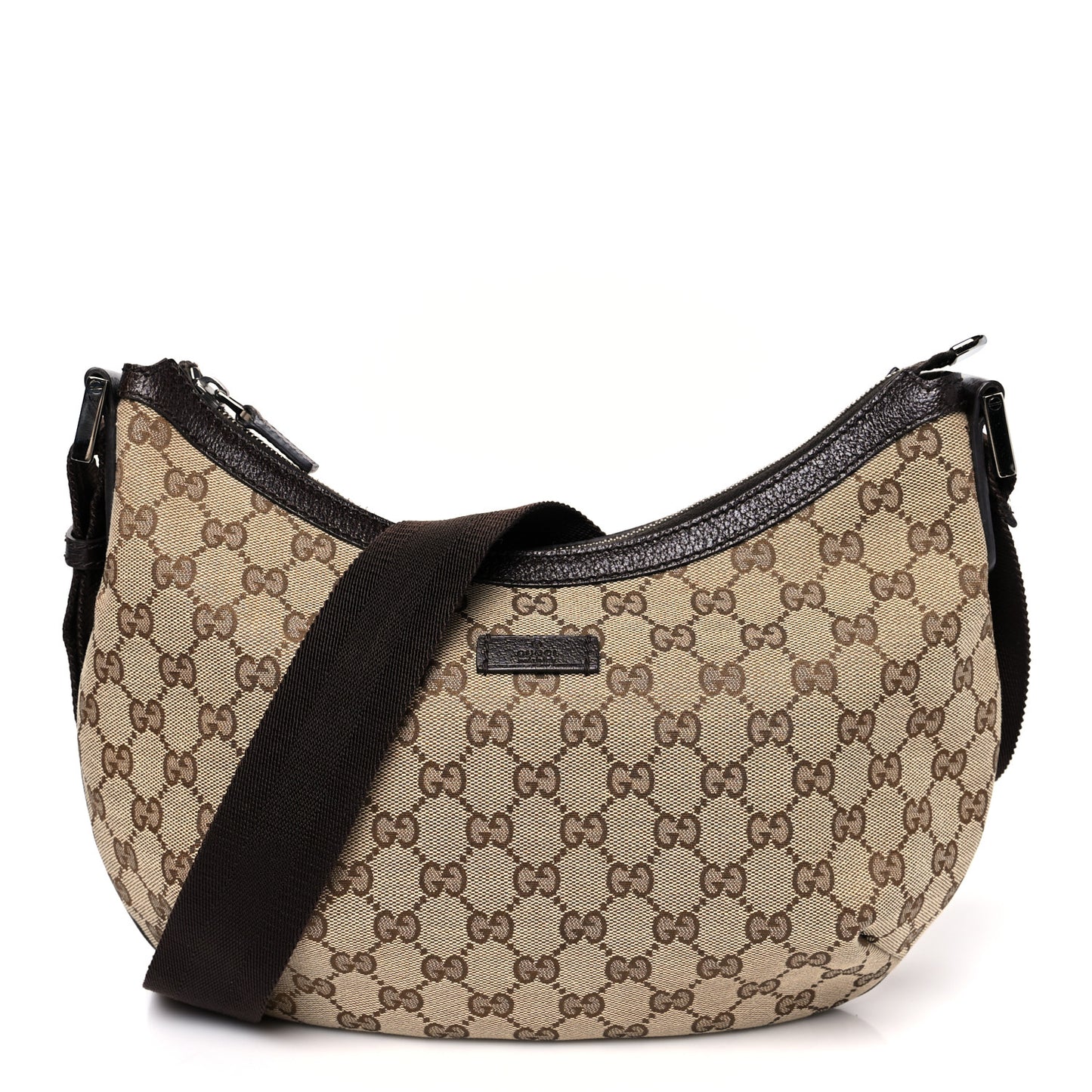Monogram Medium Half Moon Hobo Dark Brown
