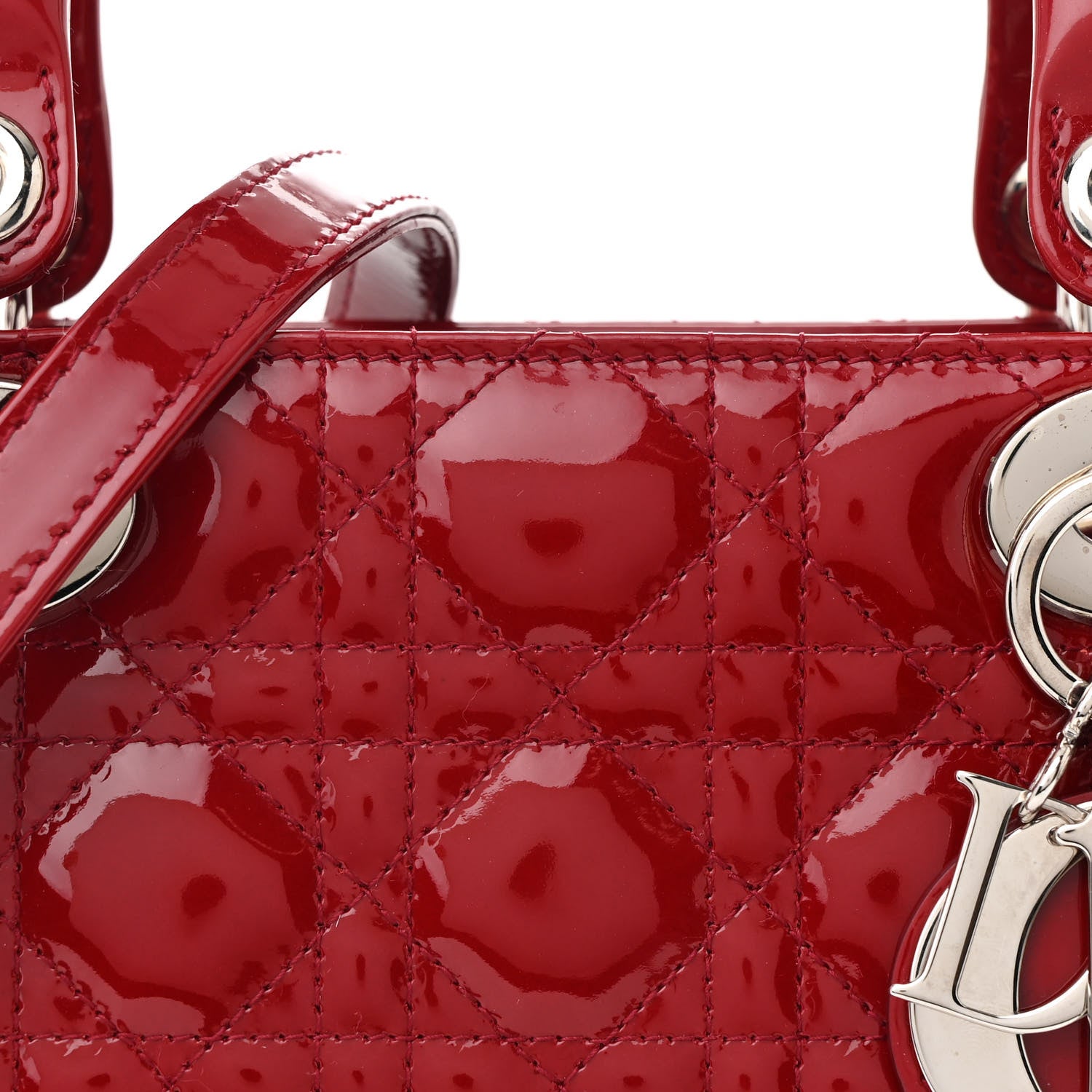 Christian Dior Patent Cannage Medium Lady Dior Red 8 of 10