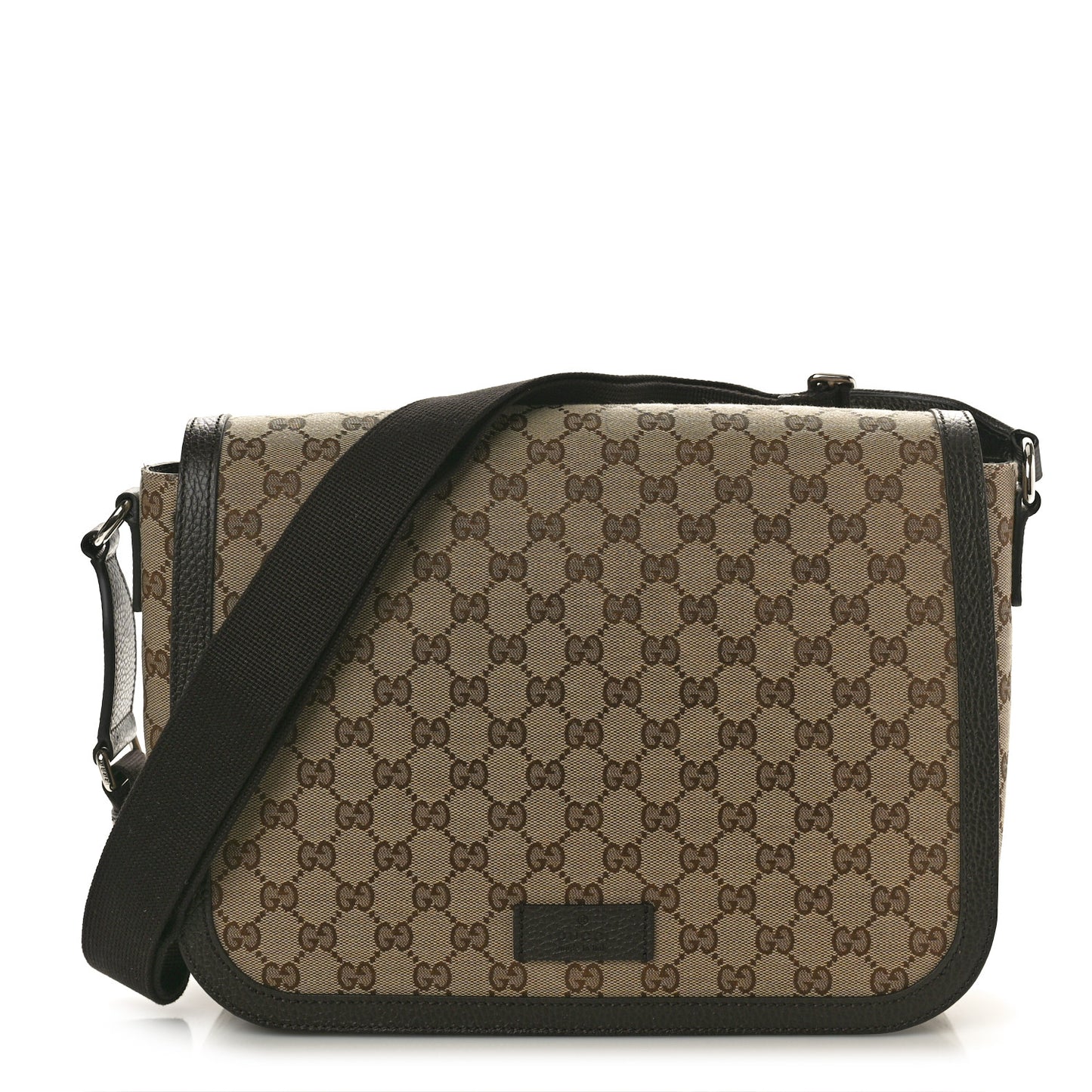 Monogram Large Flap Messenger Bag Beige Dark Brown