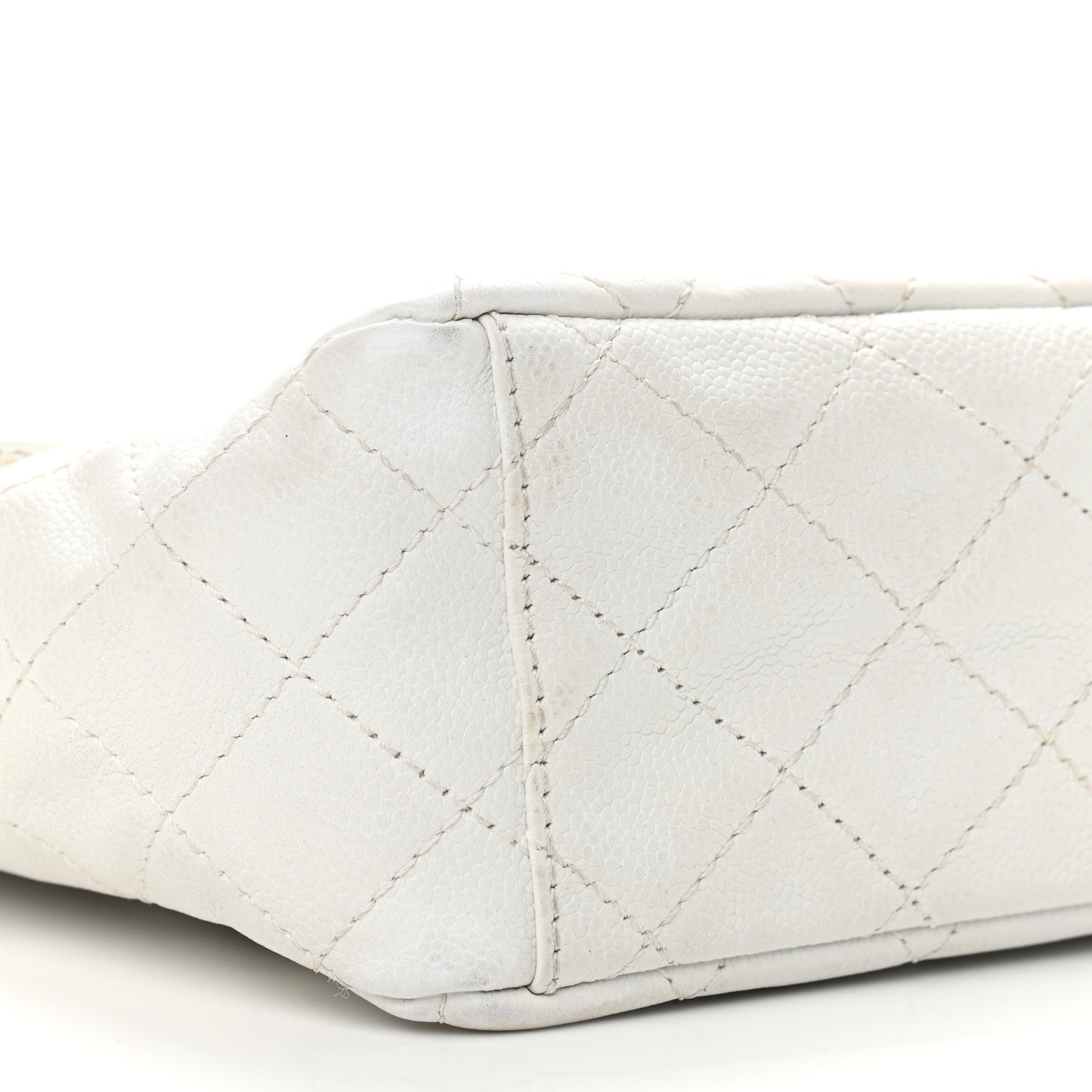 Caviar Quilted Maxi Single Flap White