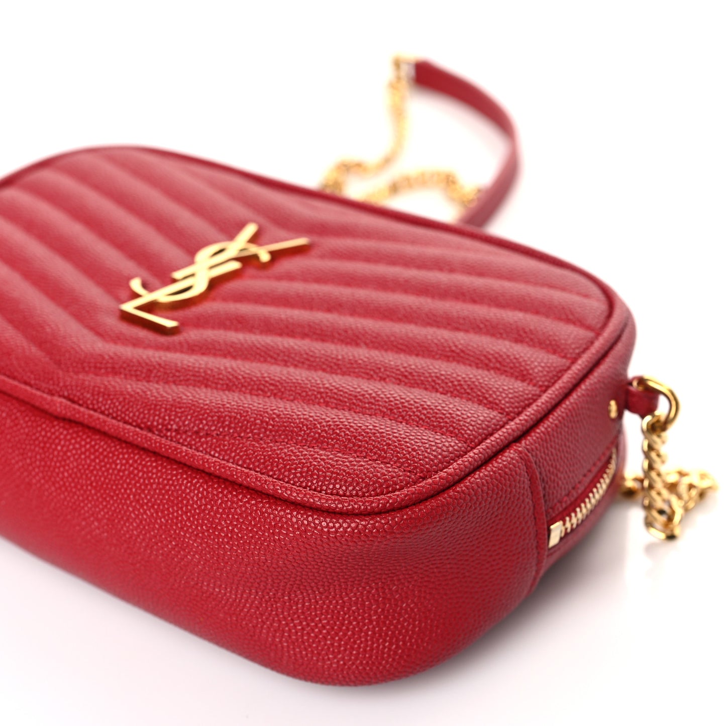 Grain De Poudre Matelasse Monogram Mini Lou Camera Bag Opyum Red