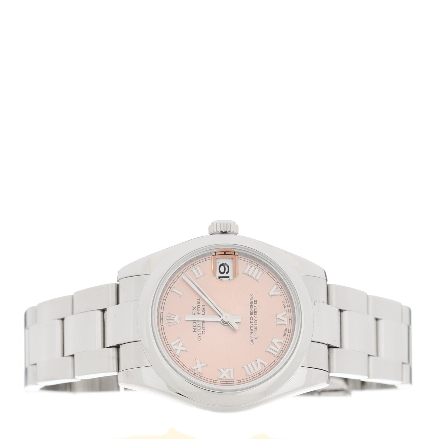 Stainless Steel 31mm Oyster Perpetual Datejust Watch Pink Roman 178240