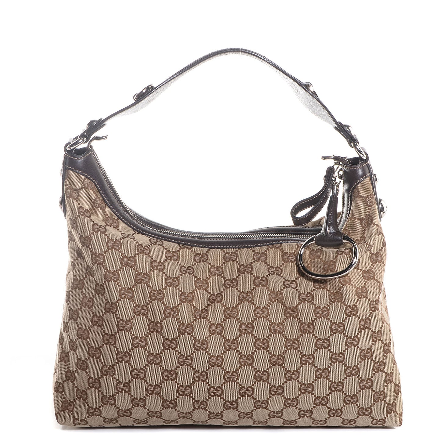 Monogram Medium Icon Bit Hobo Dark Brown