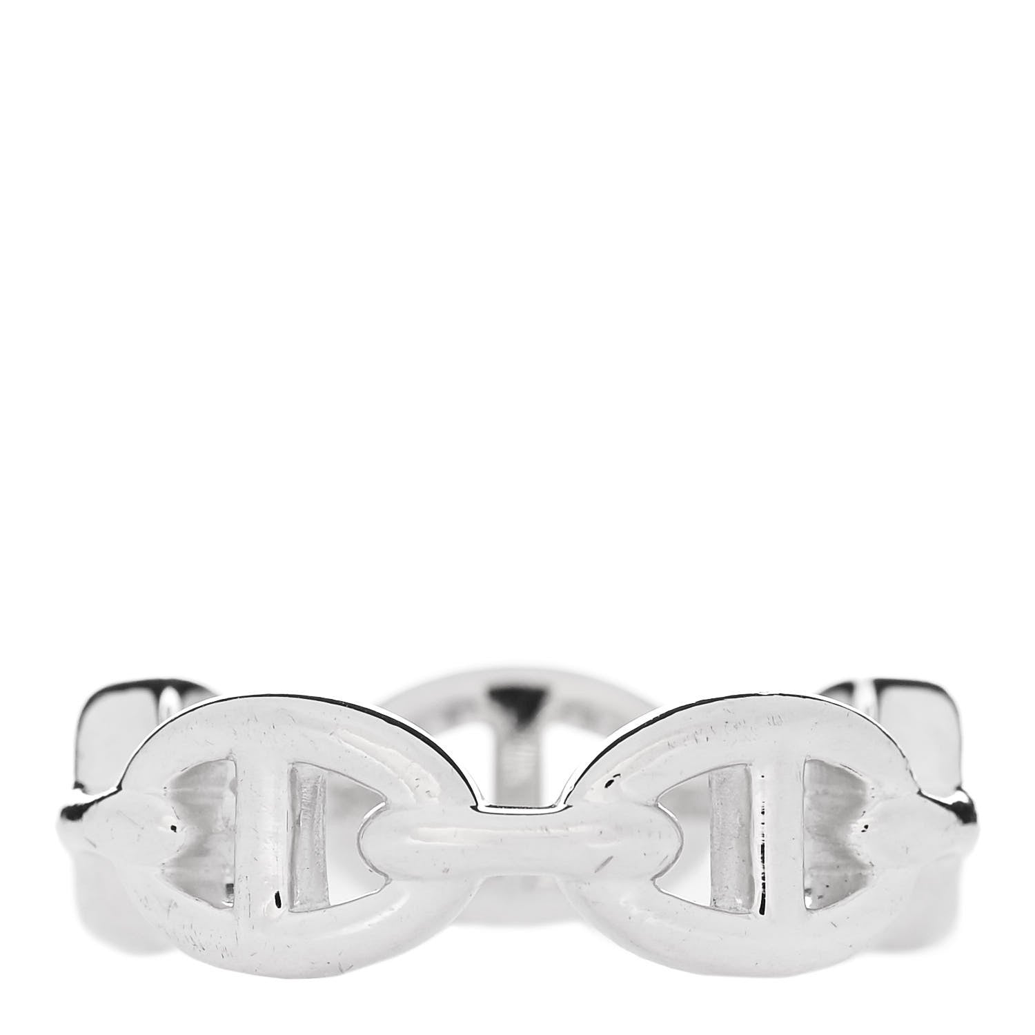 Hermes Sterling Silver PM Chaine d'Ancre Enchainee Band Ring 55 7.25 3 of 9