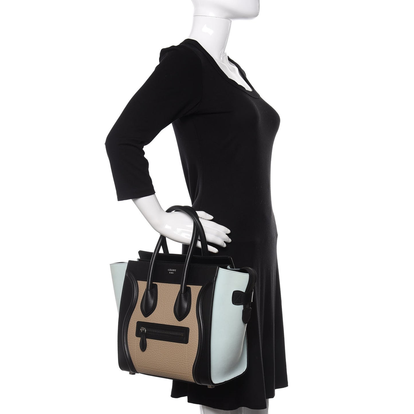 Bullhide Calfskin Nubuck Micro Tri-Color Luggage Beige