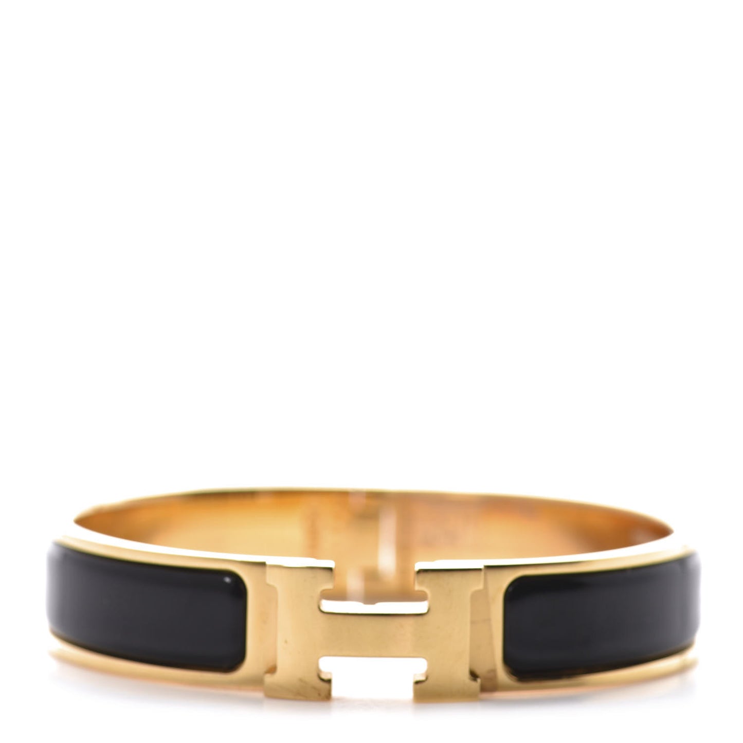 Enamel Narrow Clic Clac H Bracelet PM Black