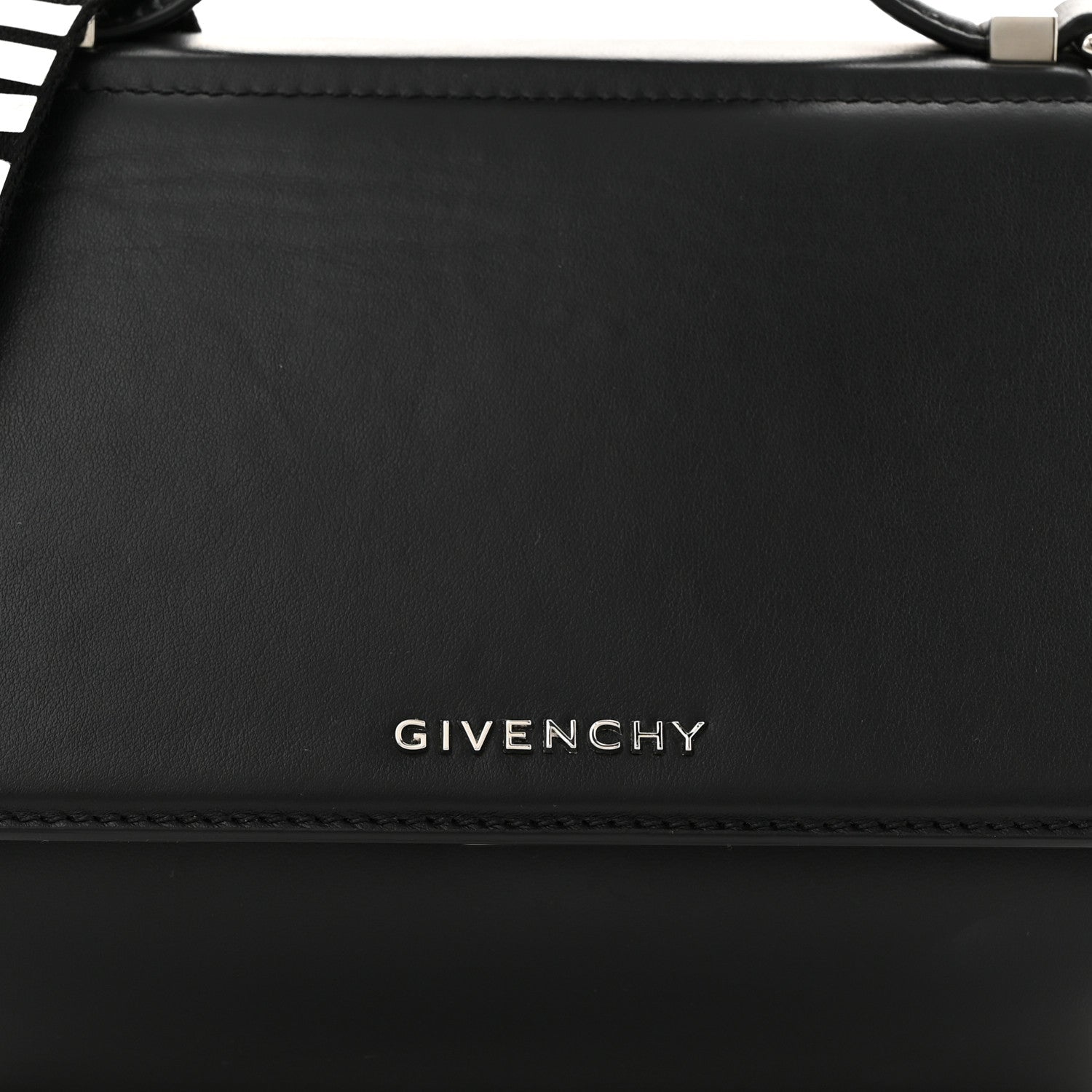Givenchy Calfskin Mini Pandora Box Logo Strap Crossbody Bag Black 9 of 10