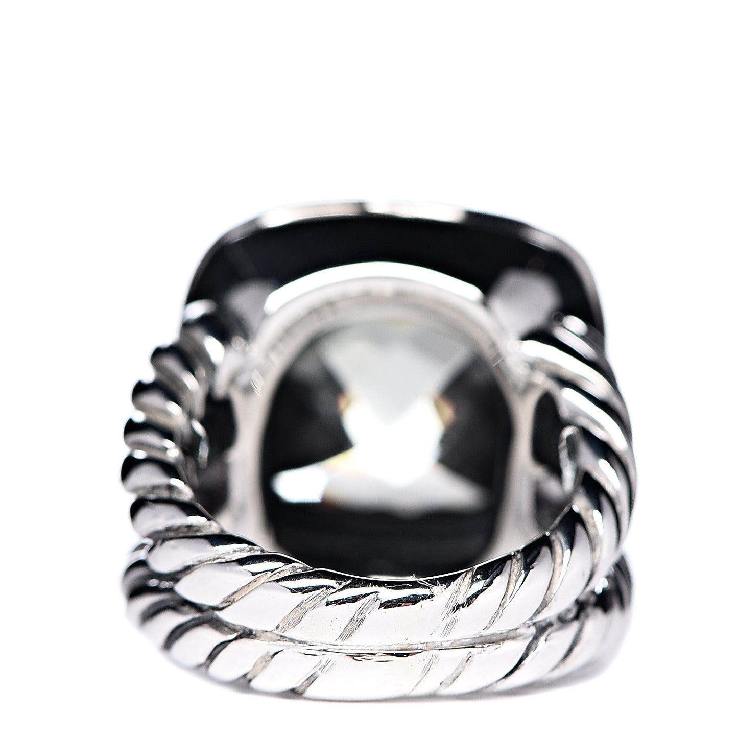 Sterling Silver Diamond Prasiolite 14mm Albion Ring 49 4.75