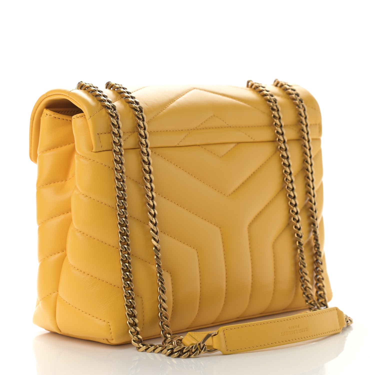 Saint Laurent Calfskin Y Quilted Monogram Small Loulou Chain Satchel Sunflower 3 of 9