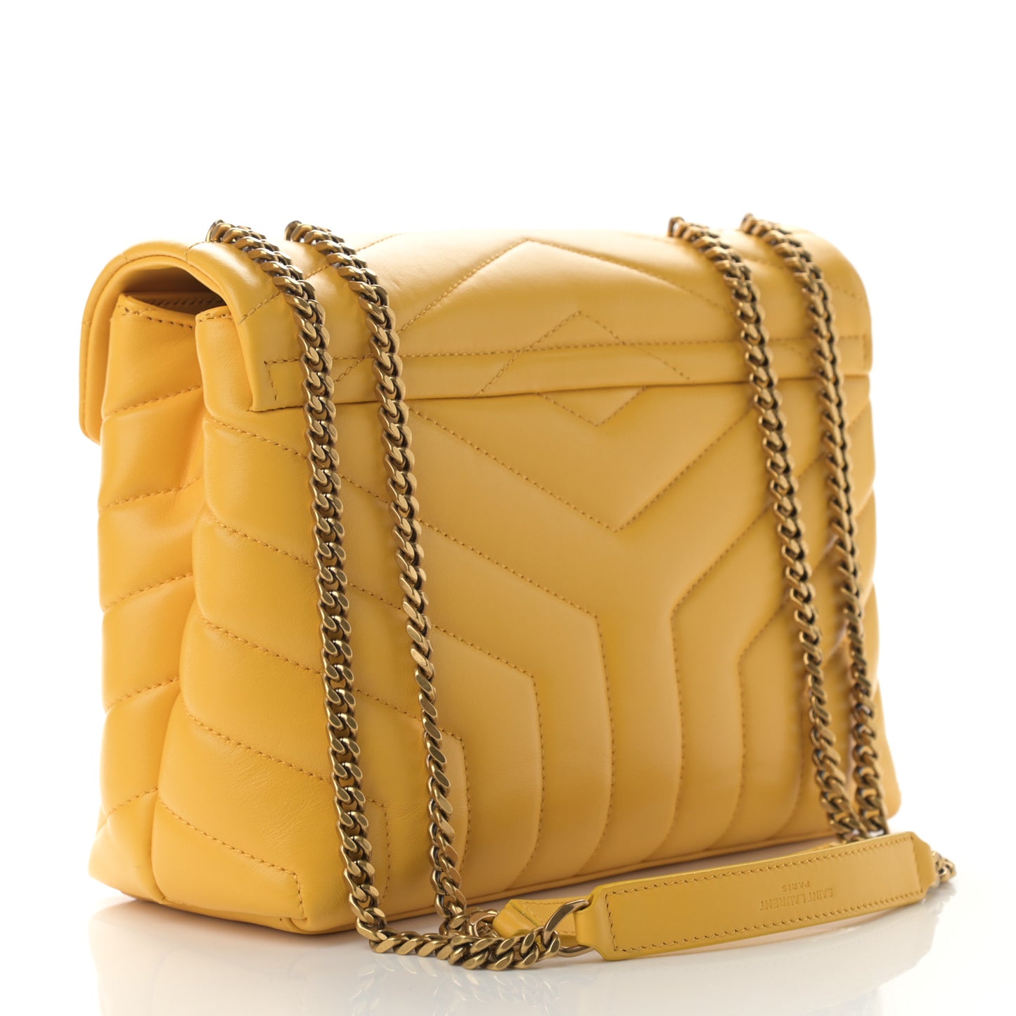 Calfskin Y Quilted Monogram Small Loulou Chain Satchel Sunflower