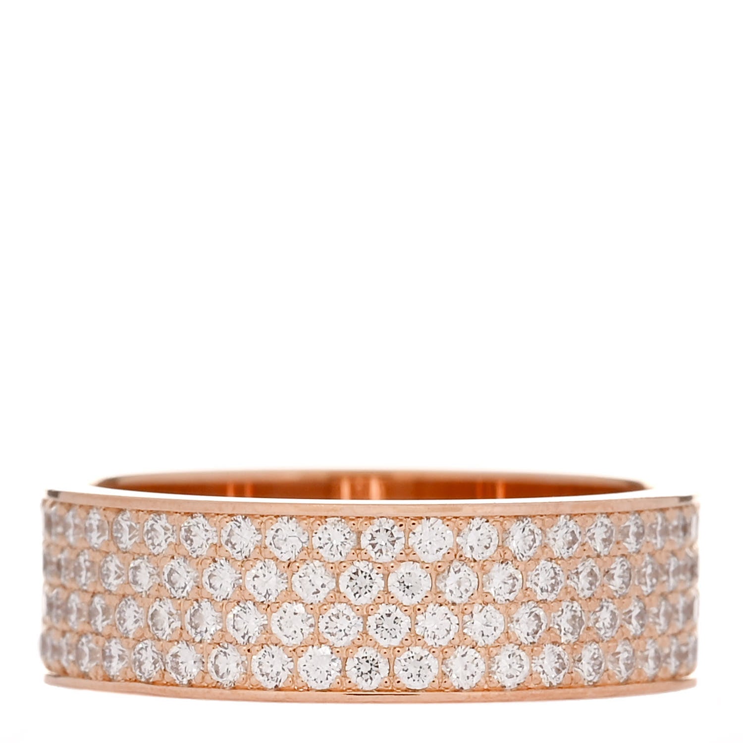 Hermes 18K Rose Gold Diamond PM H D'Ancre Pave Ring 50 5.25 3 of 5