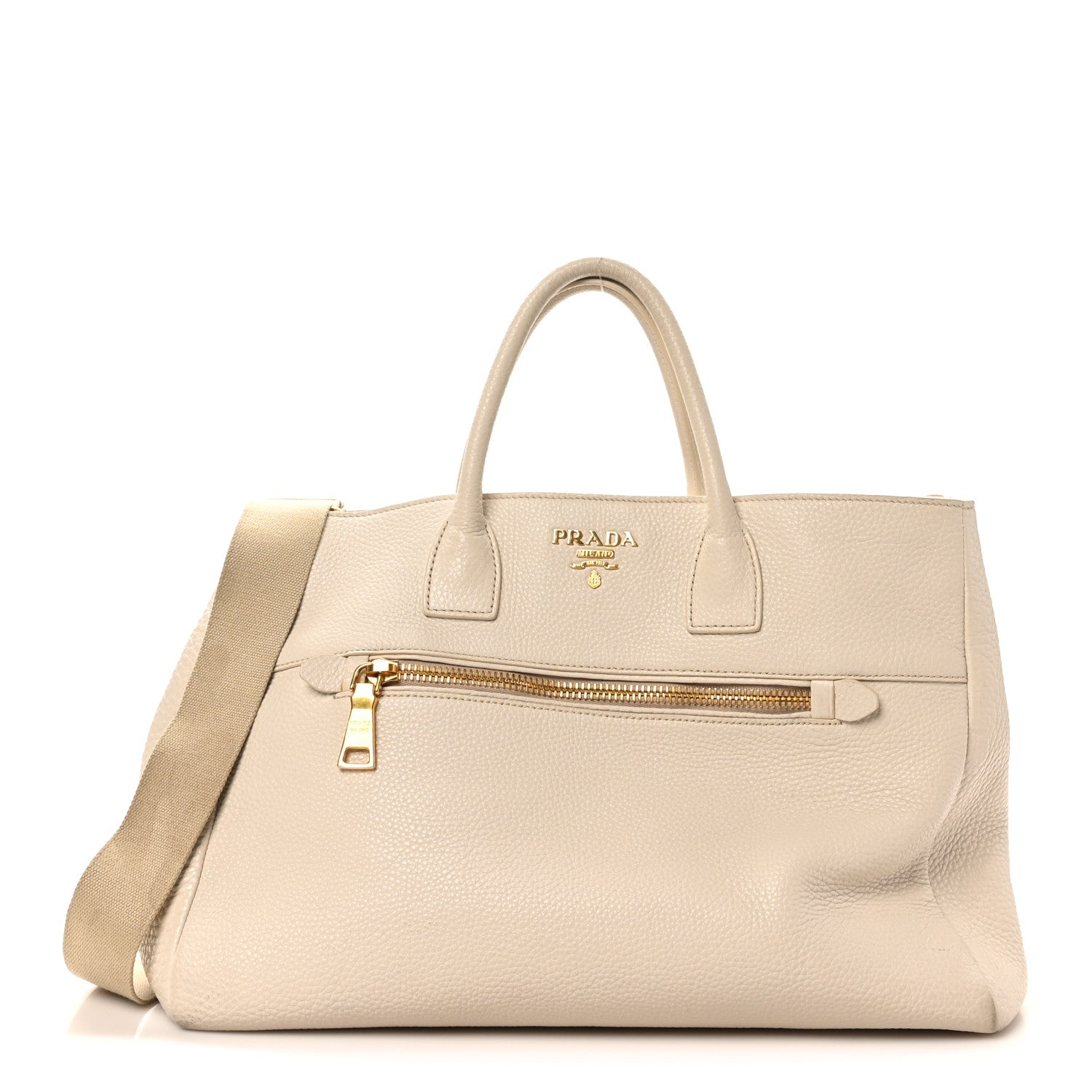 Prada Vitello Daino Top Handle Tote Talco 1832073 – FASHIONPHILE