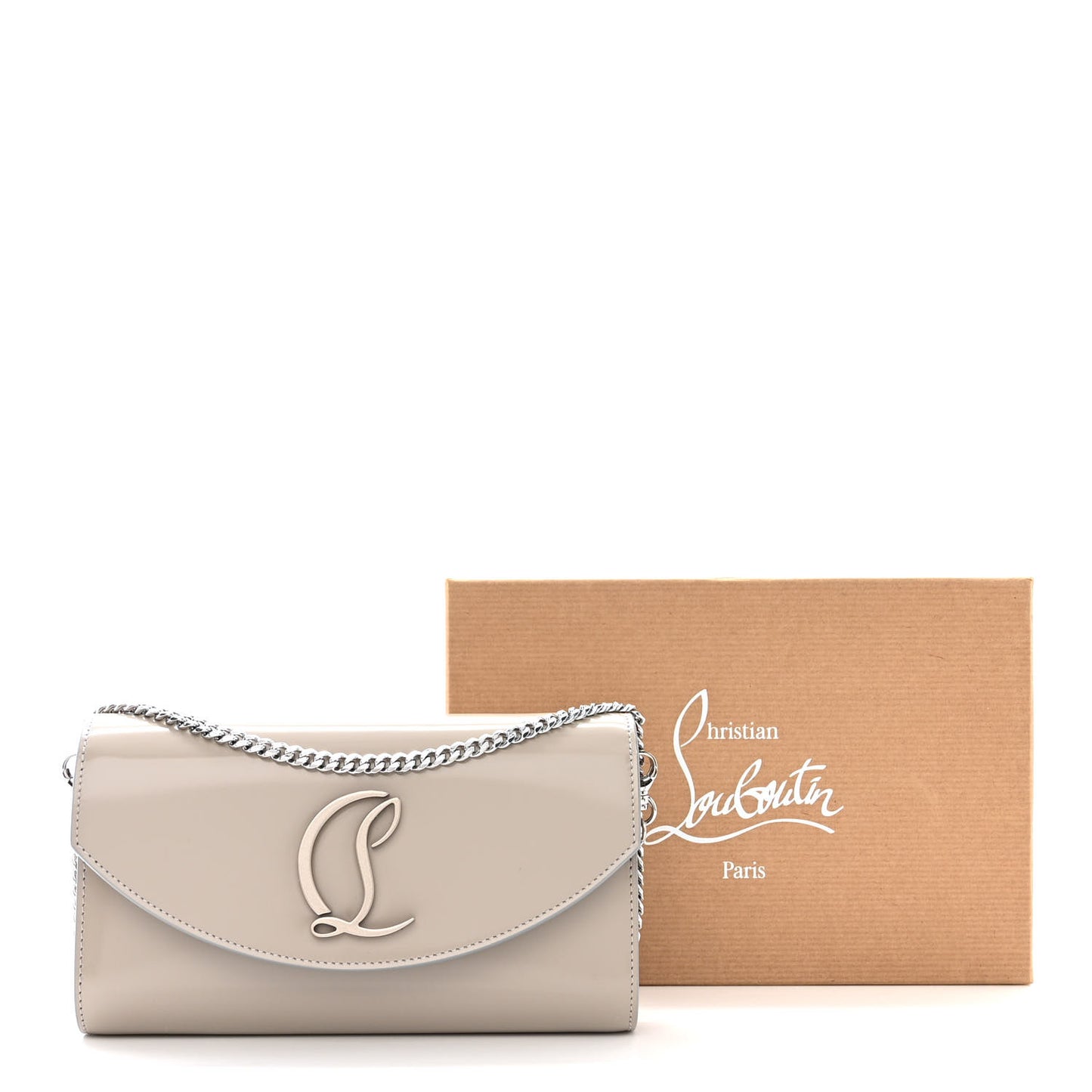 Patent Calfskin Loubi54 Wallet On Chain Goose