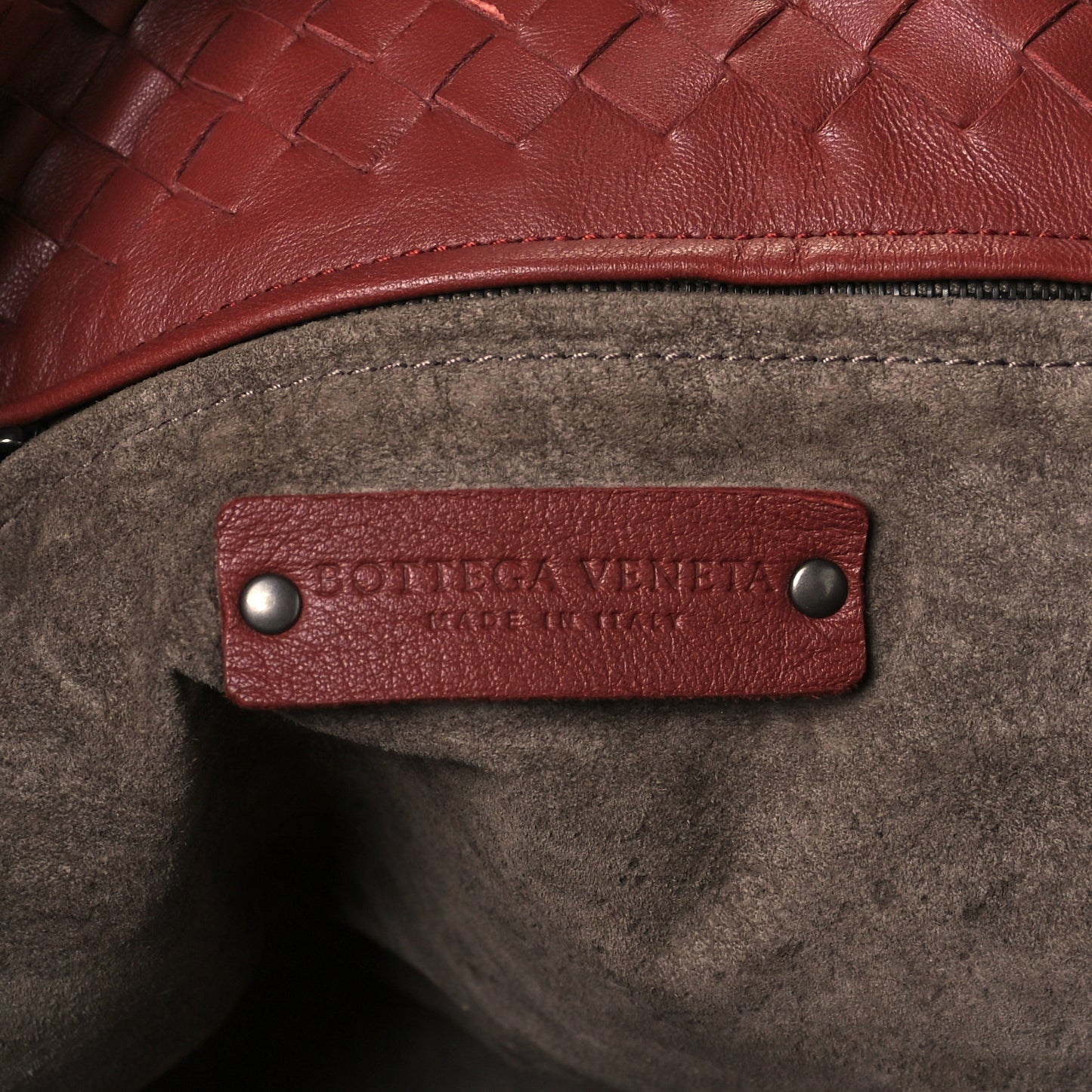 Nappa Intrecciato Medium Garda Bag Rust