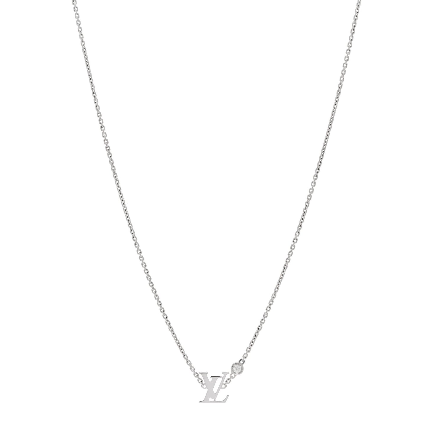 18K White Gold Diamond Idylle Blossom LV Pendant Necklace