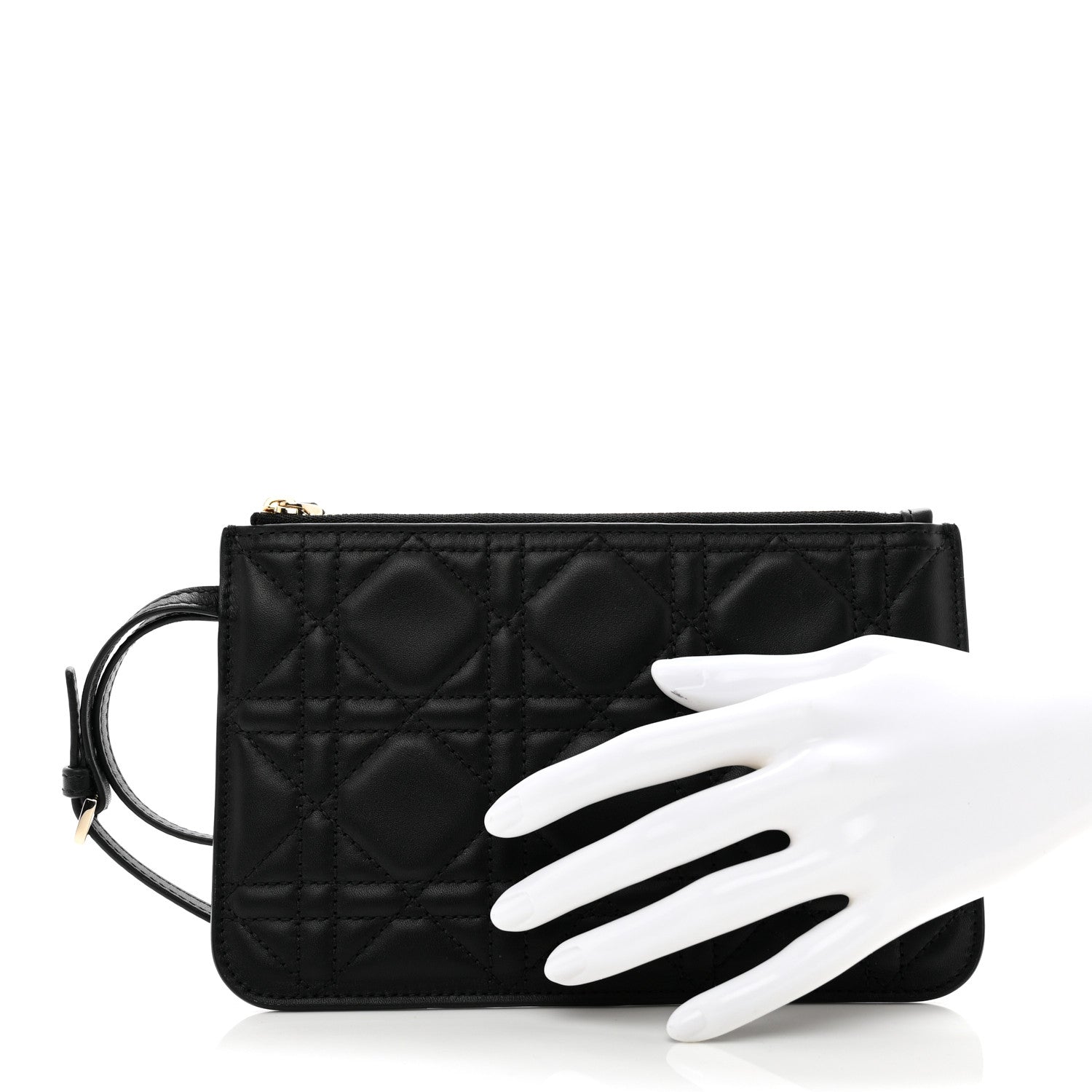 Christian Dior Calfskin Macrocannage Toujours Pouch Black 2 of 6