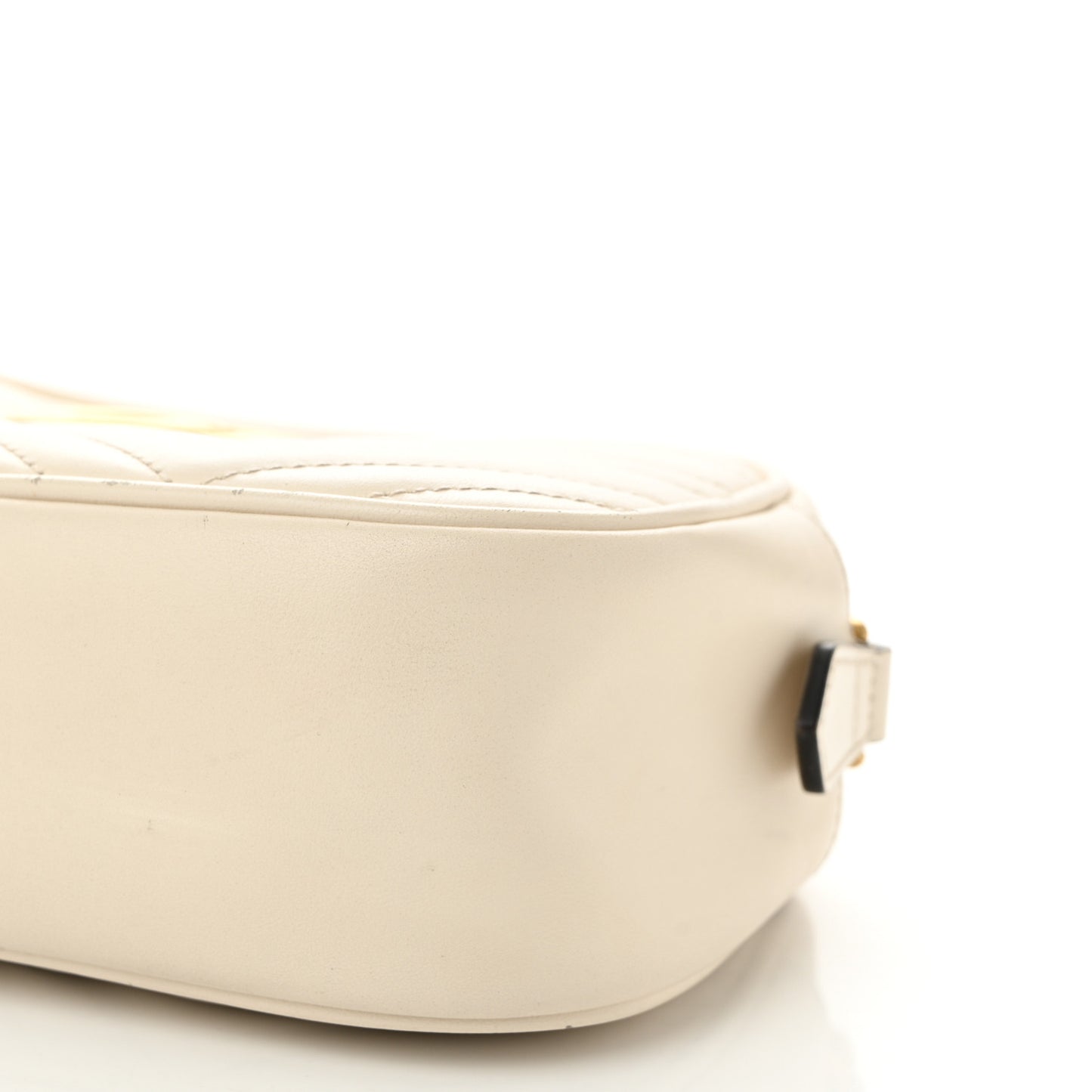 Calfskin Matelasse Small GG Marmont Chain Shoulder Bag White
