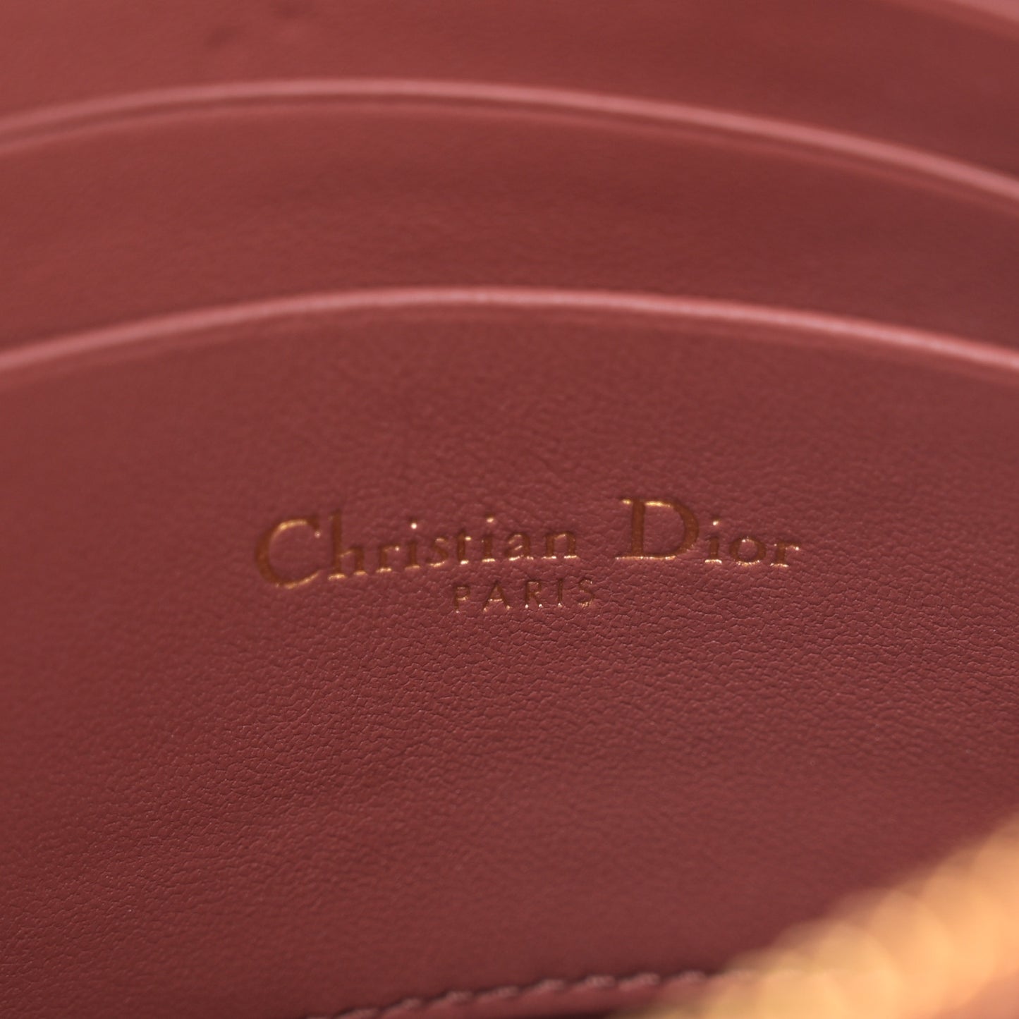 Calfskin Cannage Caro Zipped Pouch With Chain Rust