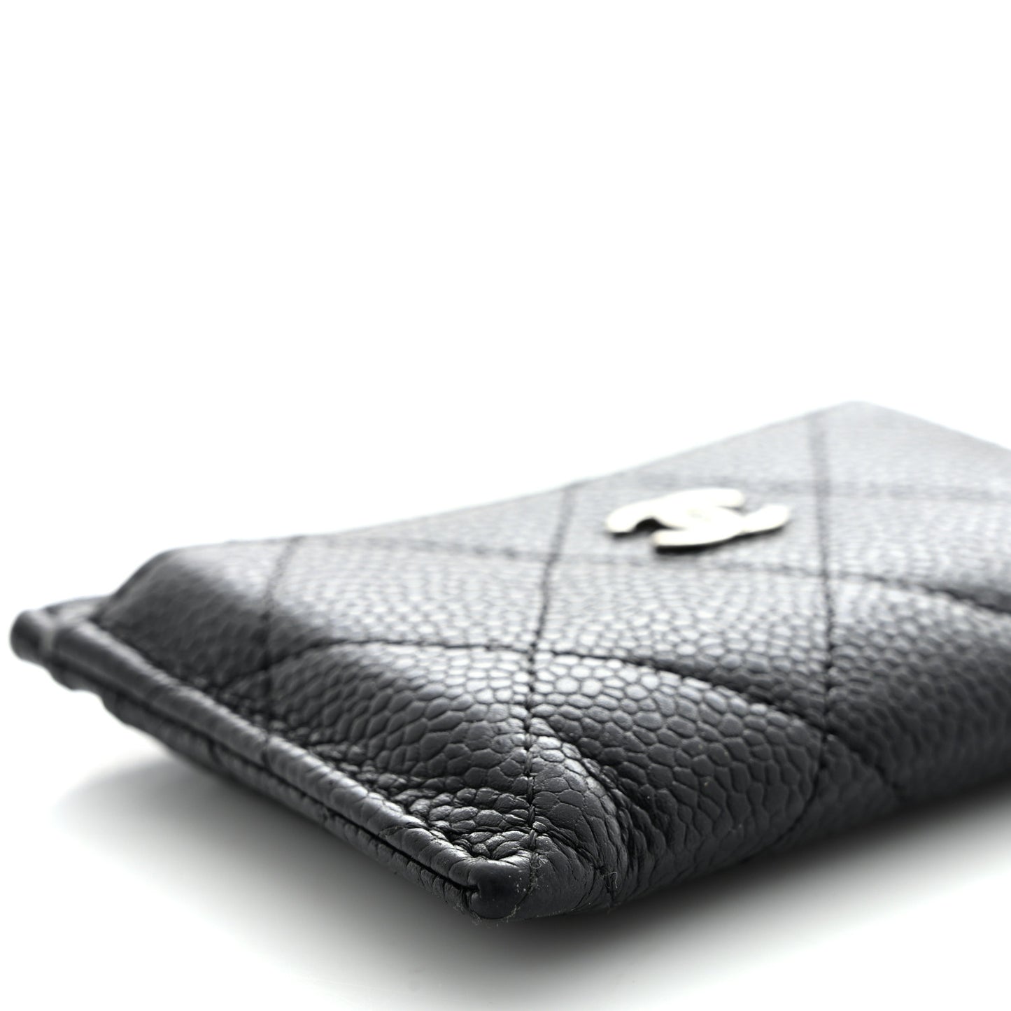 Caviar Quilted Card Holder Black