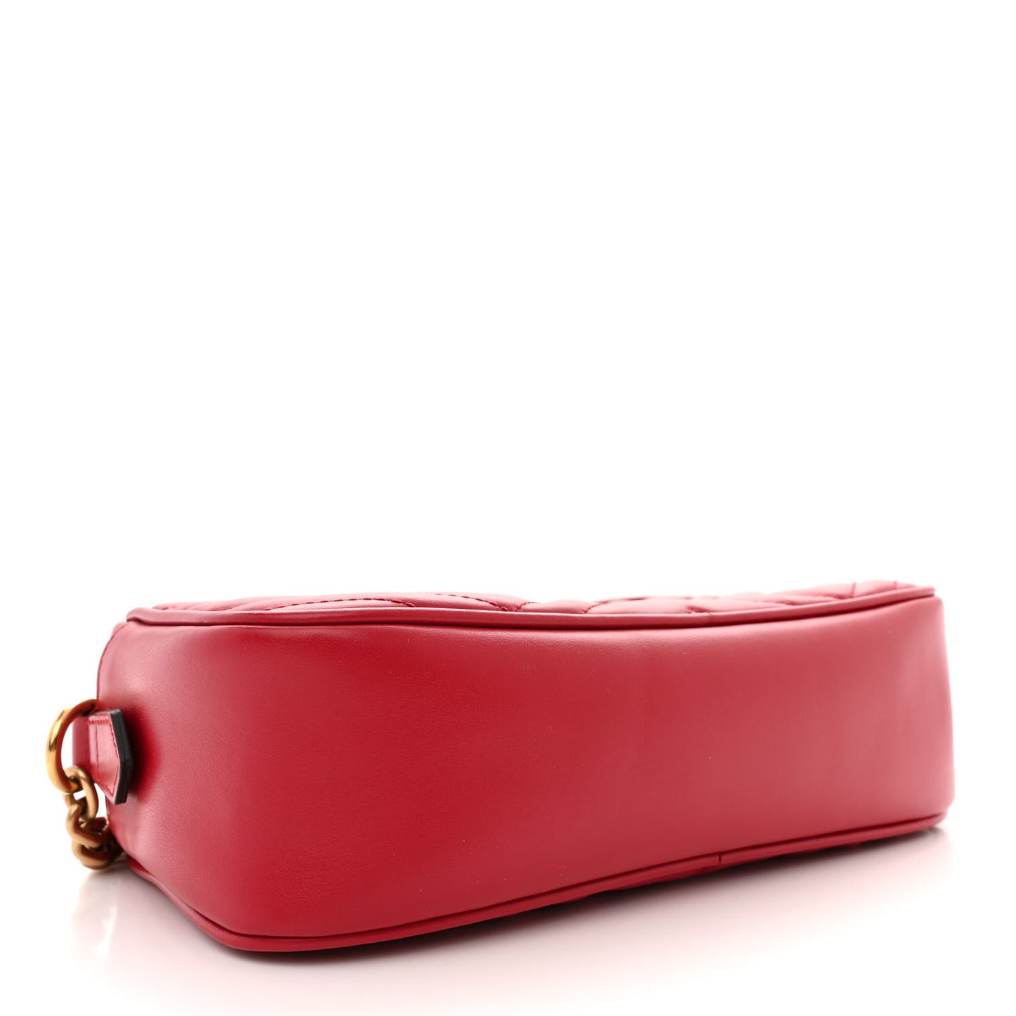 Calfskin Matelasse Small GG Marmont Chain Shoulder Bag Hibiscus Red