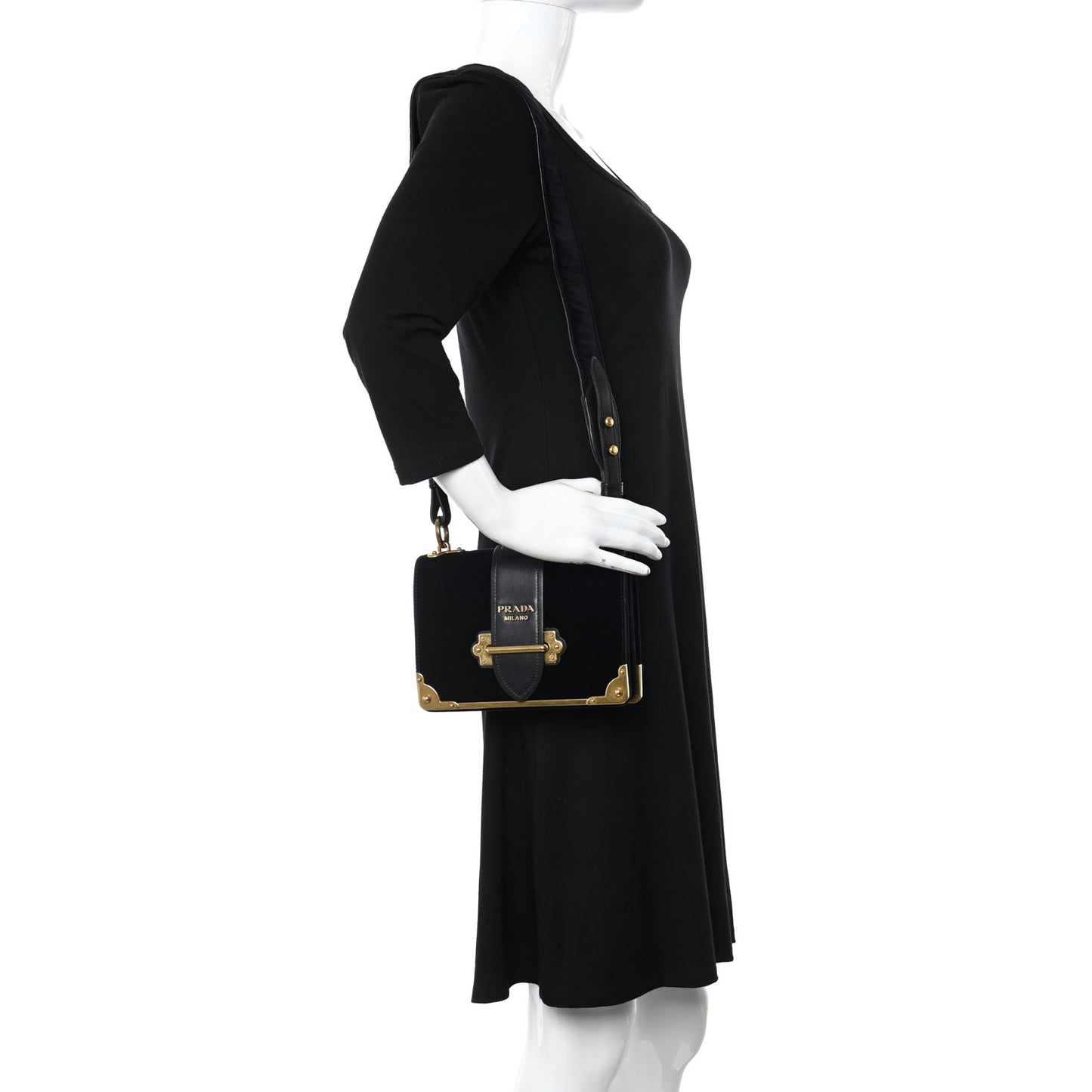 Velvet City Calfskin Cahier Bag Black